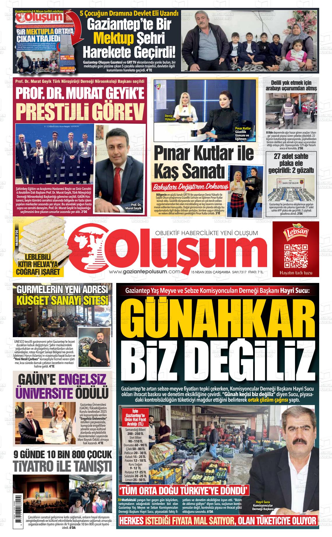 Gaziantep Olusum 15.04.2026