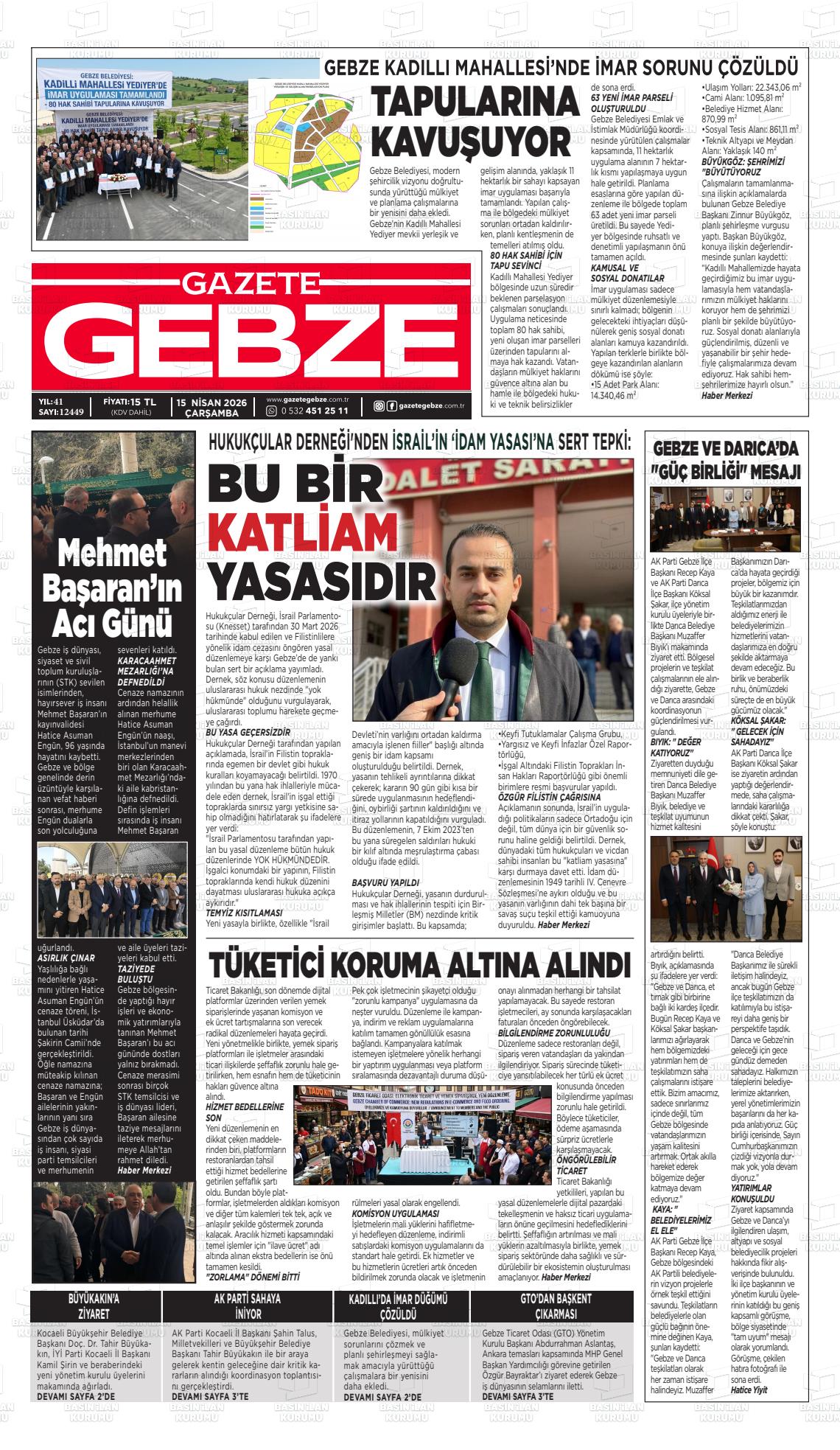 Kocaeli Gebze 15.04.2026
