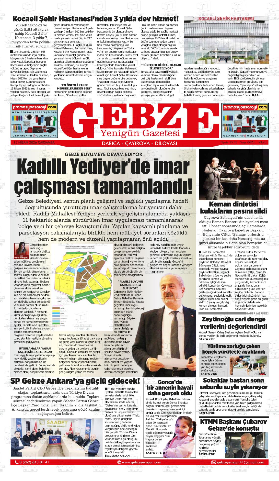 Kocaeli Gebzeyenigun 15.04.2026