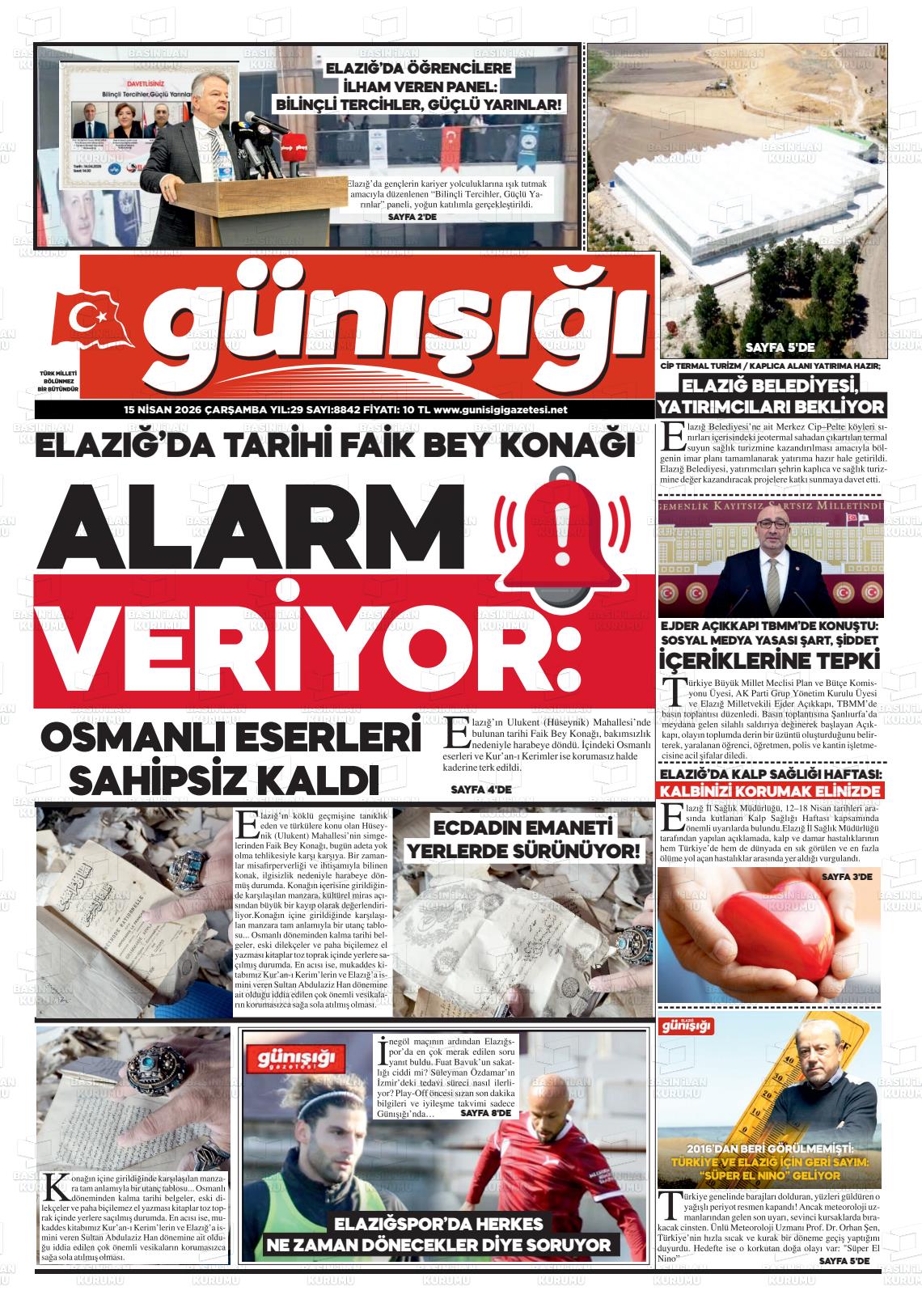 Elazig Gunisigi 15.04.2026