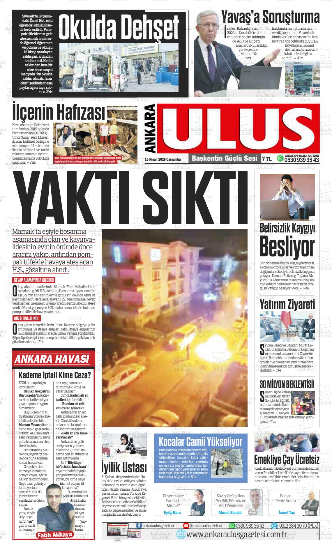 Ankara Habervaktim 15.04.2026