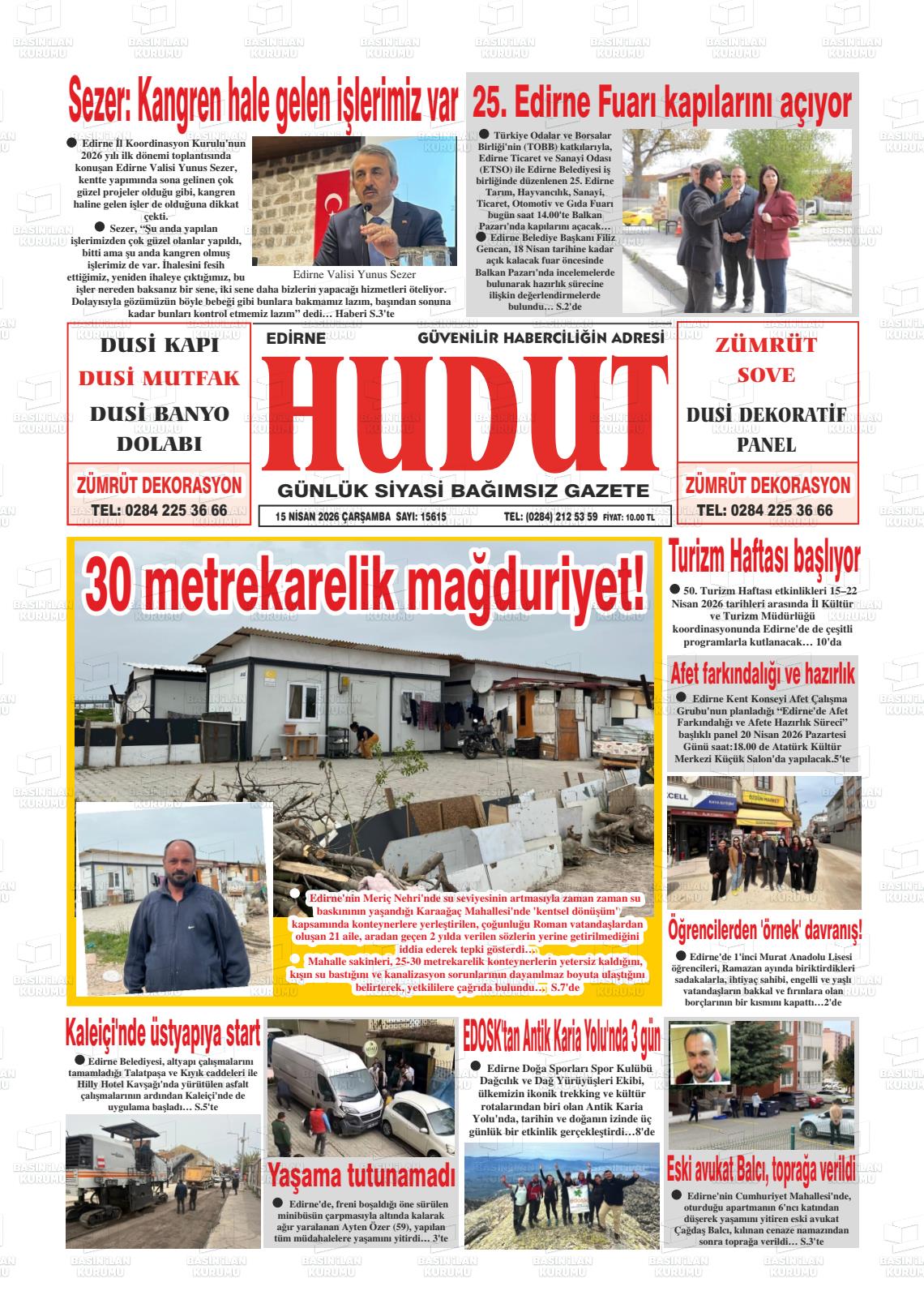 Edirne Hudut 15.04.2026