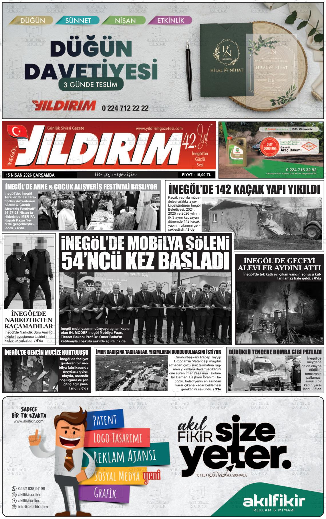 Bursa Inegolyildirim 15.04.2026