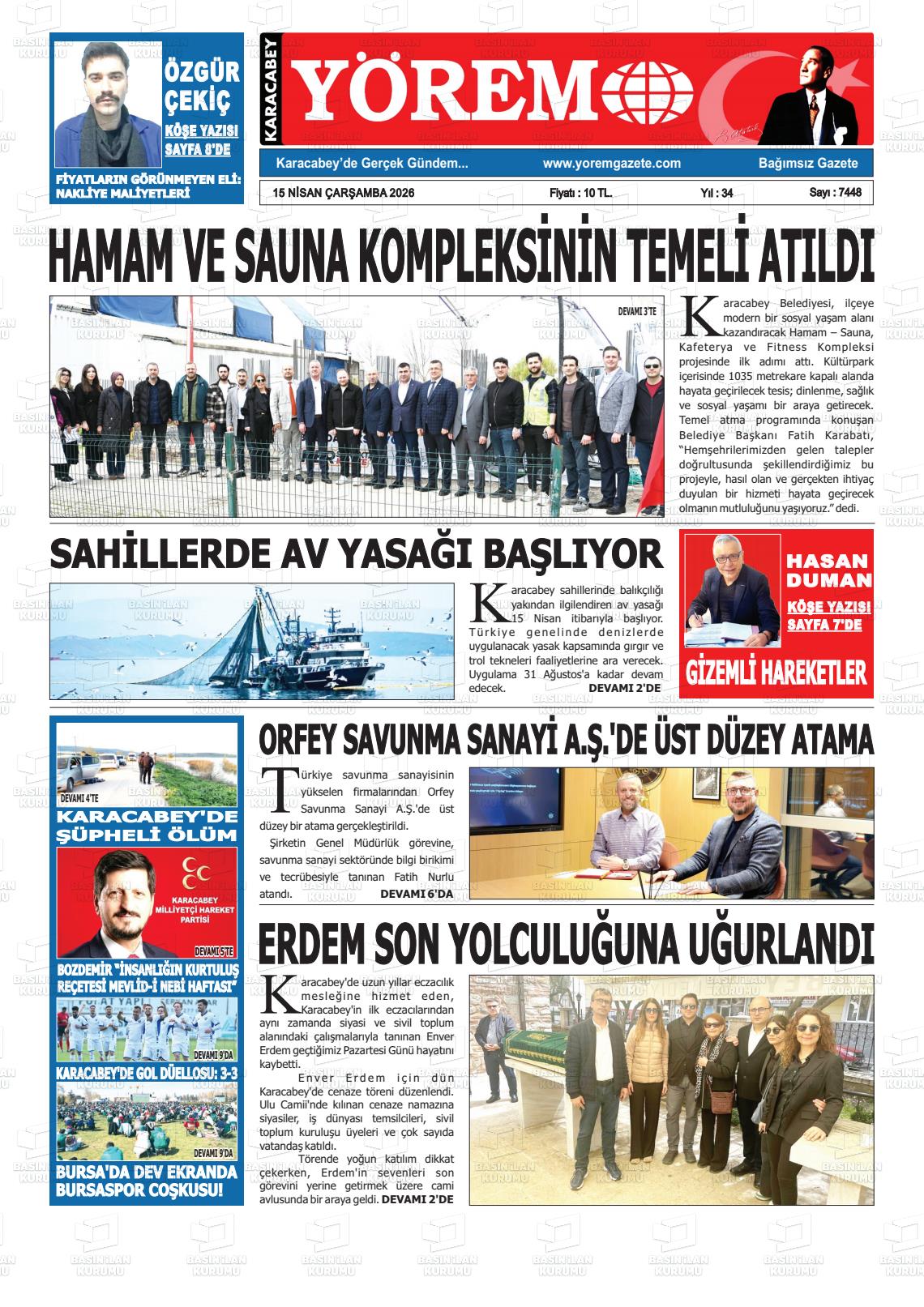 Bursa Karacabeyyorem 15.04.2026