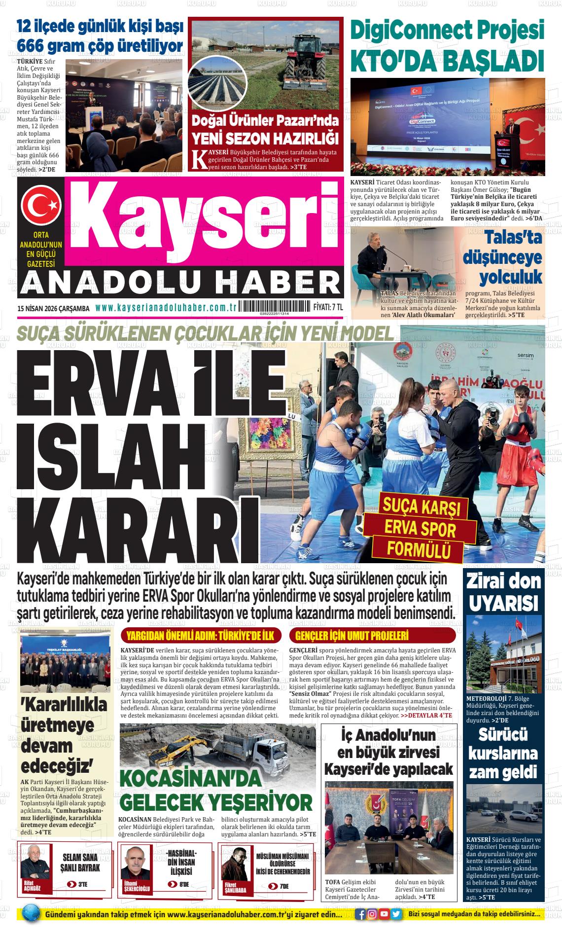 Kayseri Anadoluhaber 15.04.2026