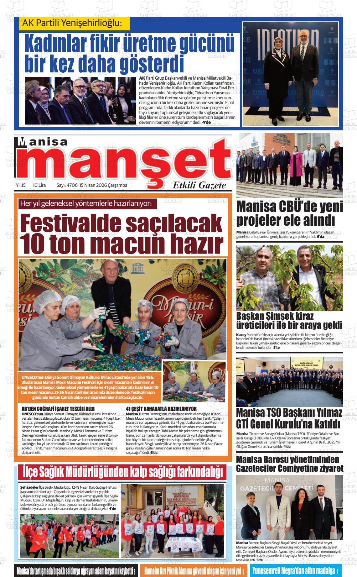 Manisa Manset 15.04.2026