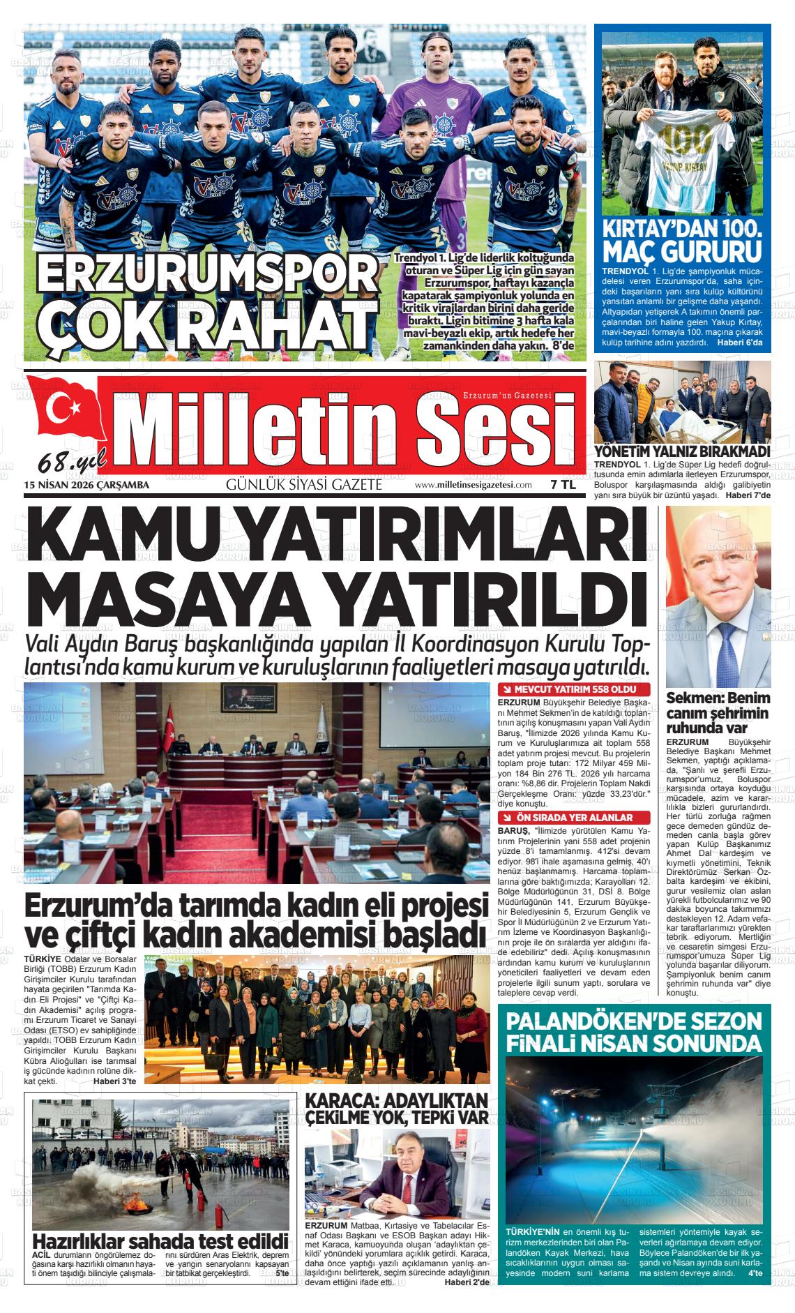 Erzurum Milletinsesi 15.04.2026