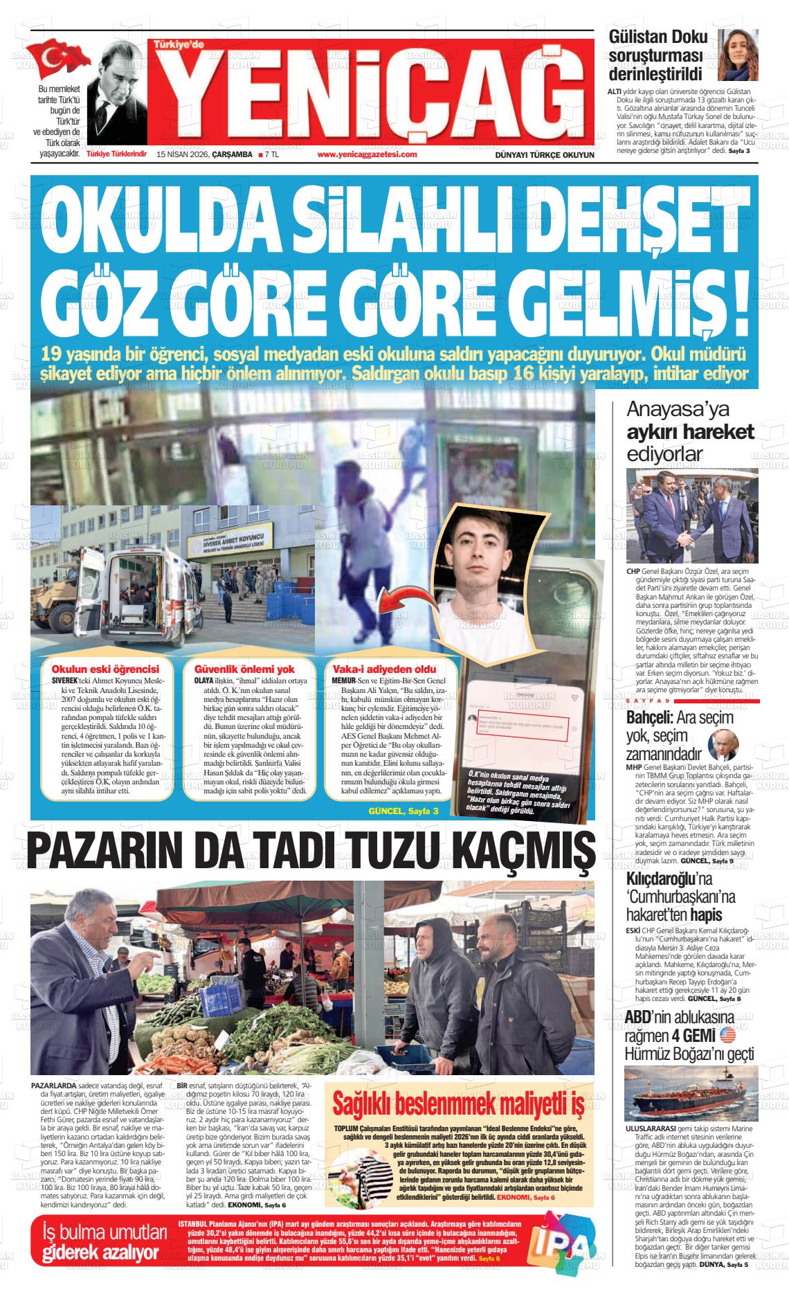 Istanbul Turkiyedeyenicag 15.04.2026