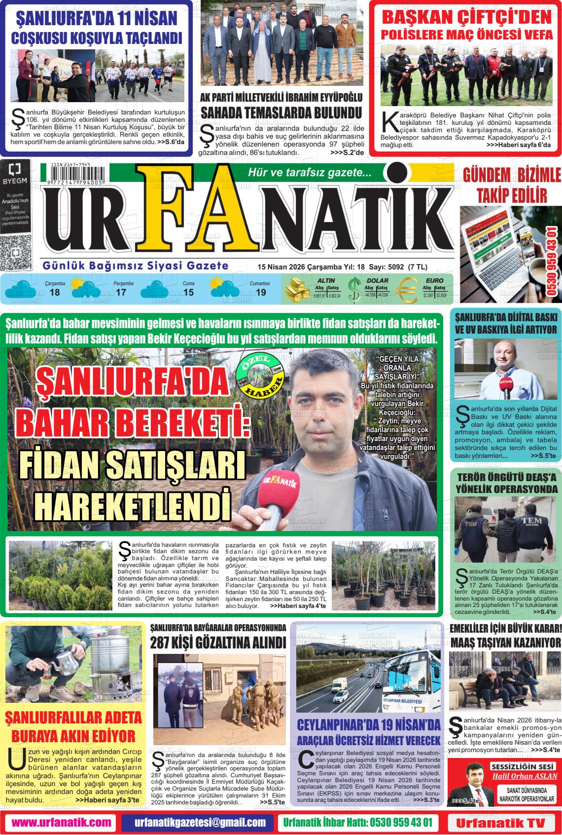 Sanliurfa Urfanatik 15.04.2026