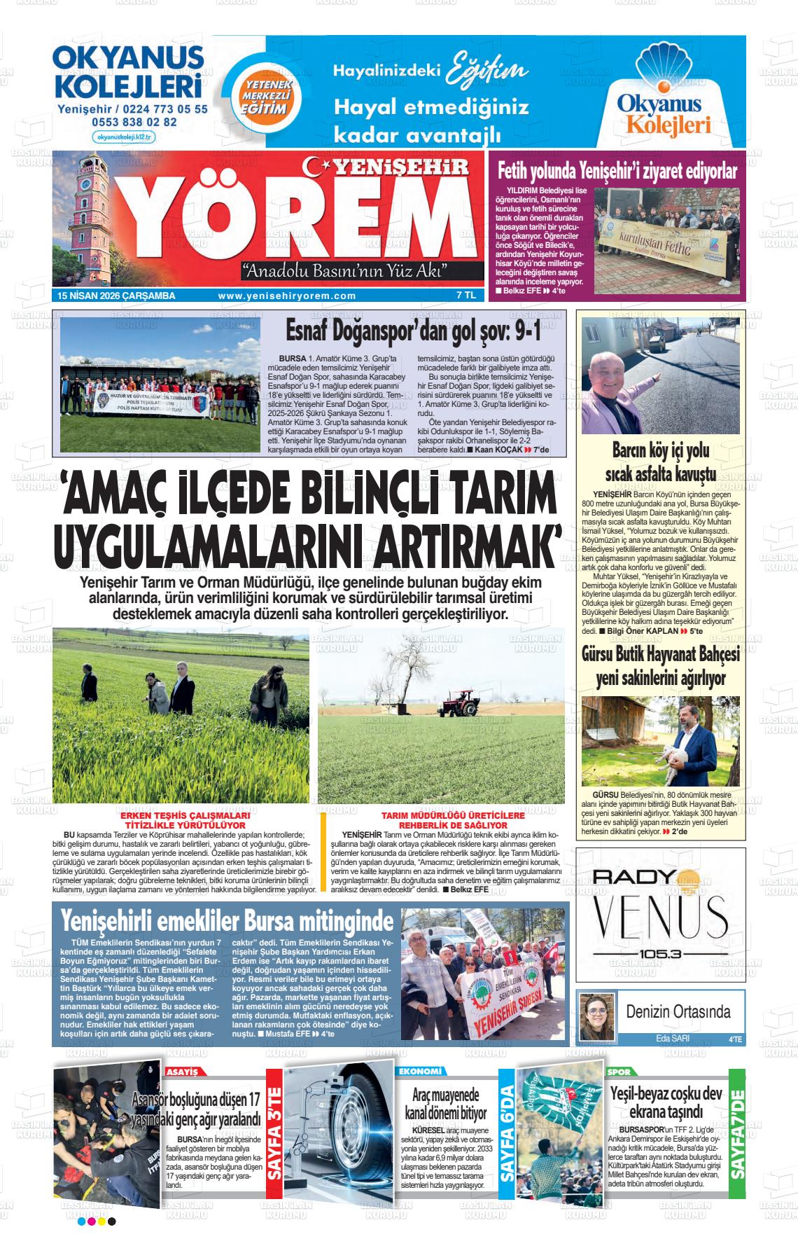 Bursa Yenisehiryorem 15.04.2026