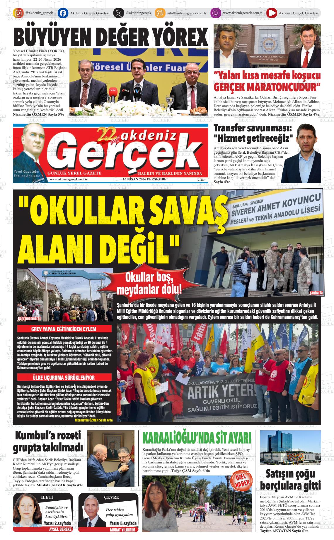Antalya Akdenizgercek 16.04.2026