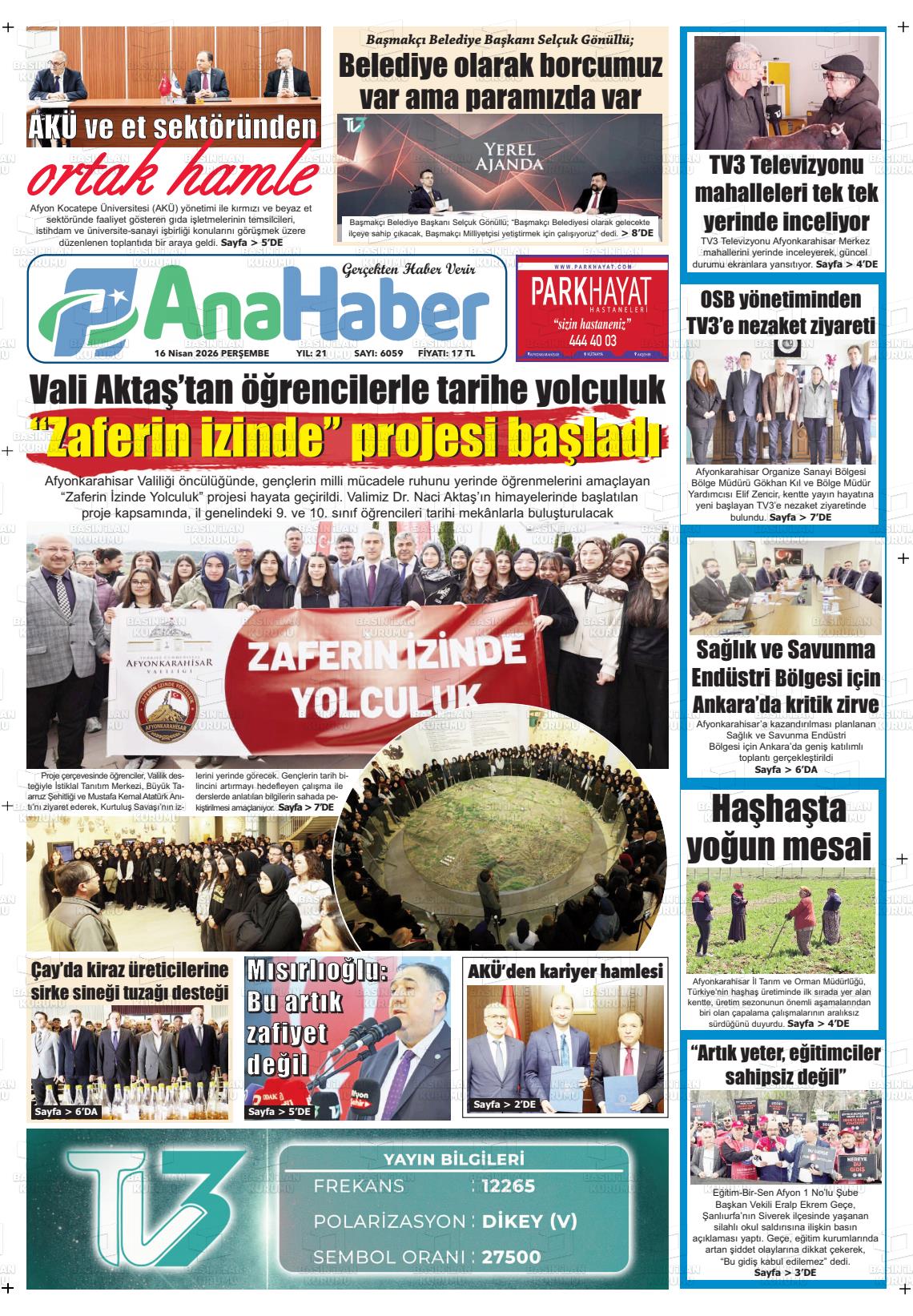 Afyonkarahisar Anahaber 16.04.2026
