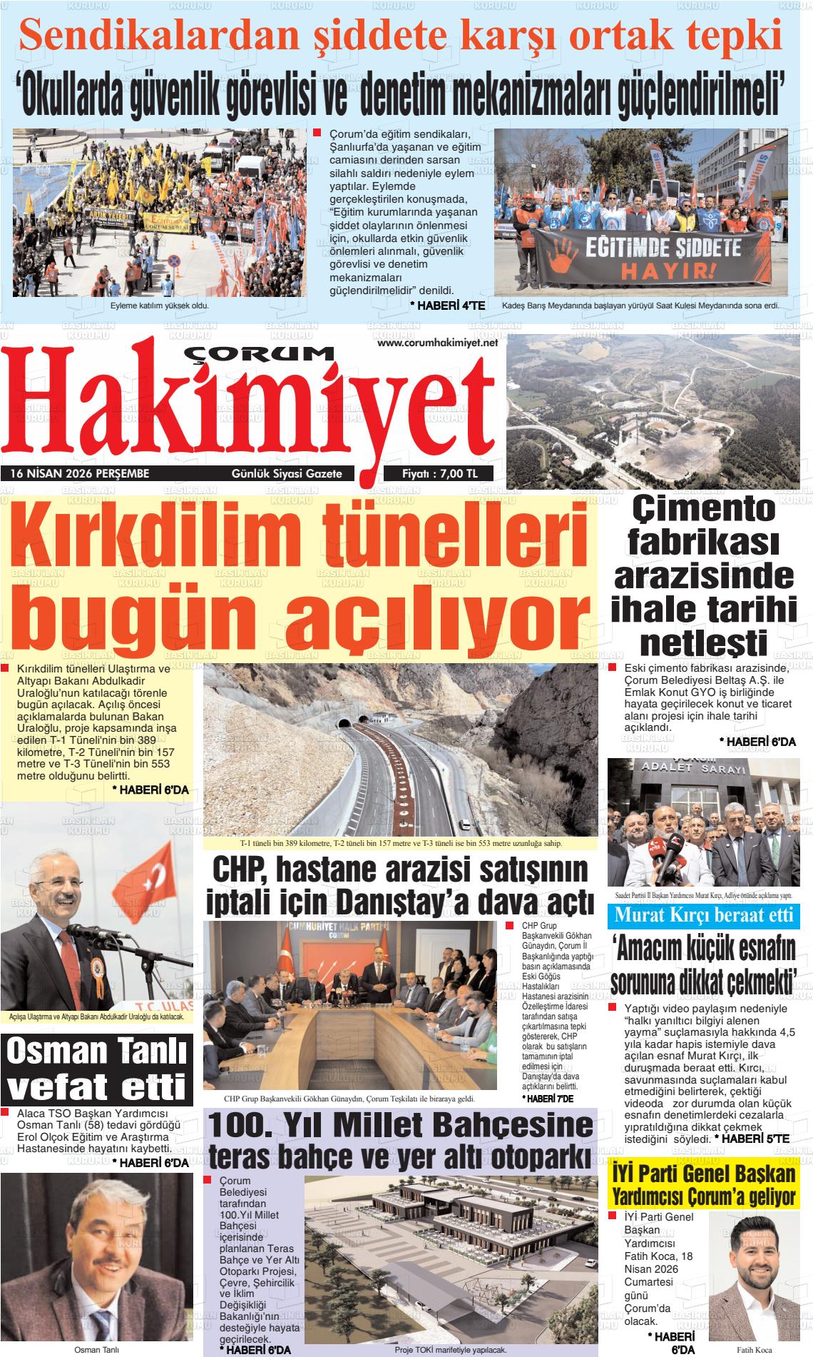 Corum Hakimiyet 16.04.2026