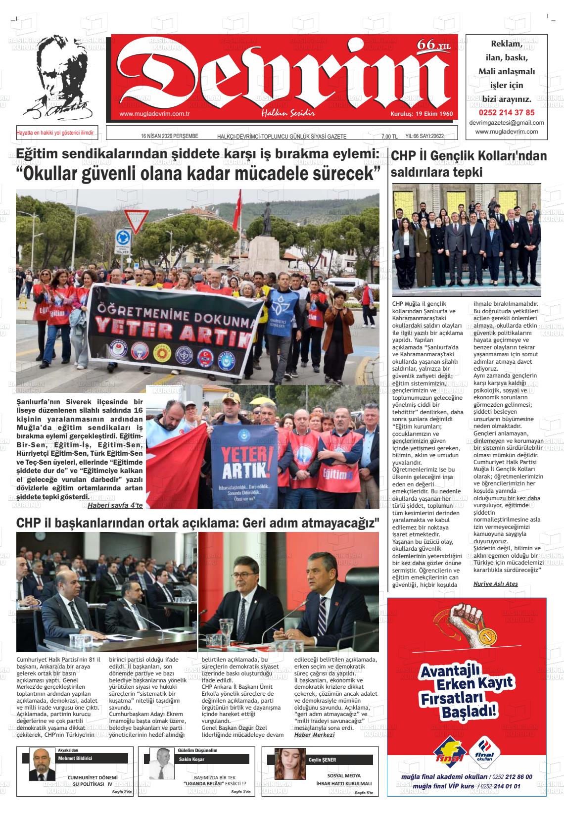 Tekirdag Devrim 16.04.2026