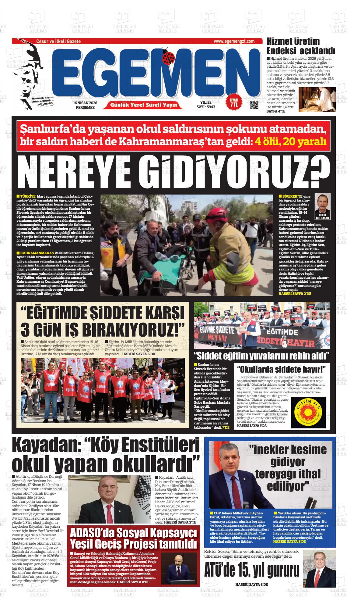 Adana Egemen 16.04.2026