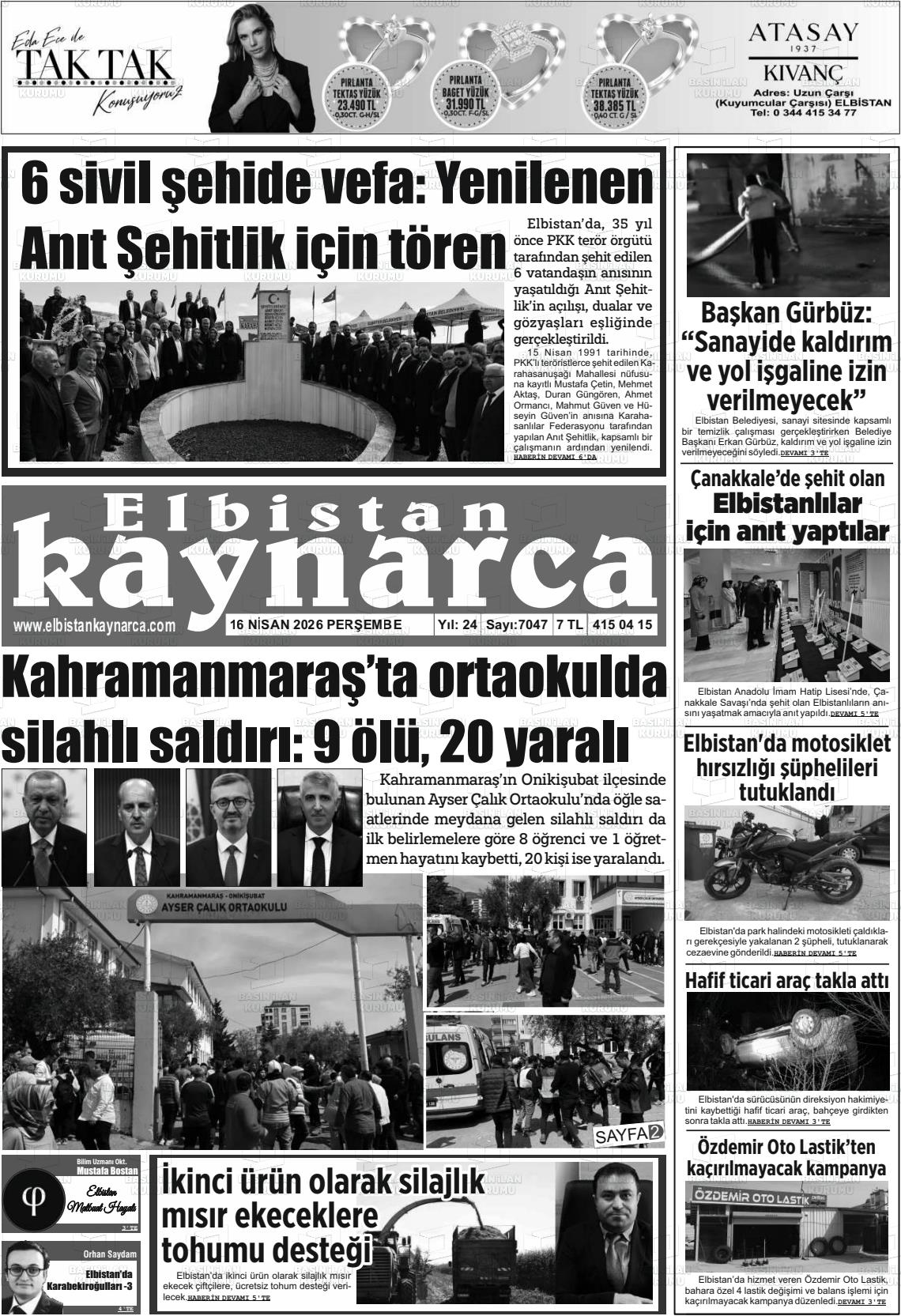 Kahramanmaras Elbistankaynarca 16.04.2026