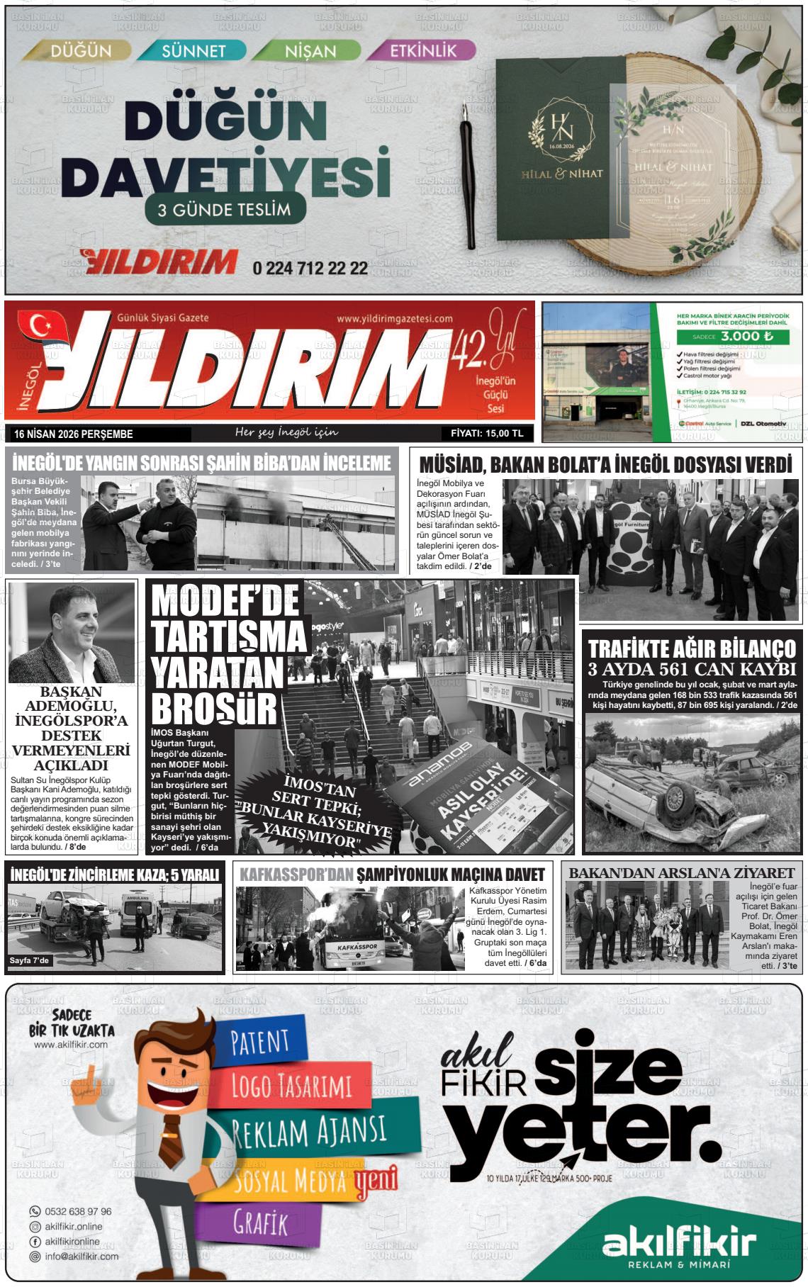 Bursa Inegolyildirim 16.04.2026