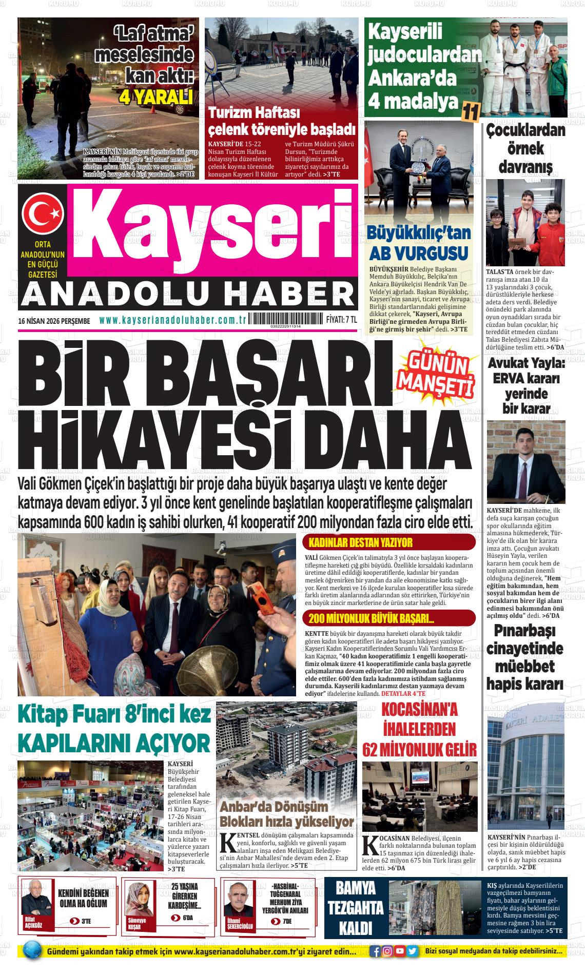Kayseri Anadoluhaber 16.04.2026