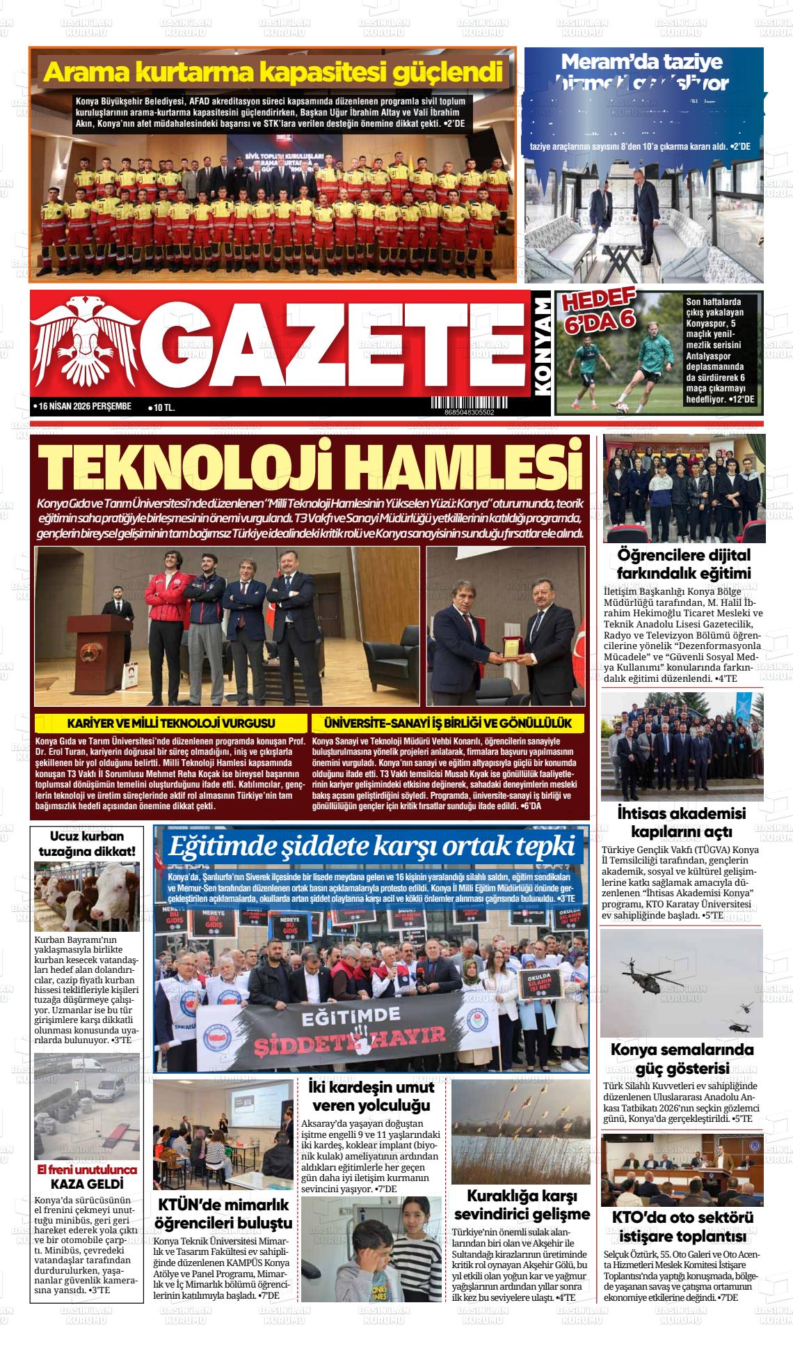 Konya Yenigun 16.04.2026