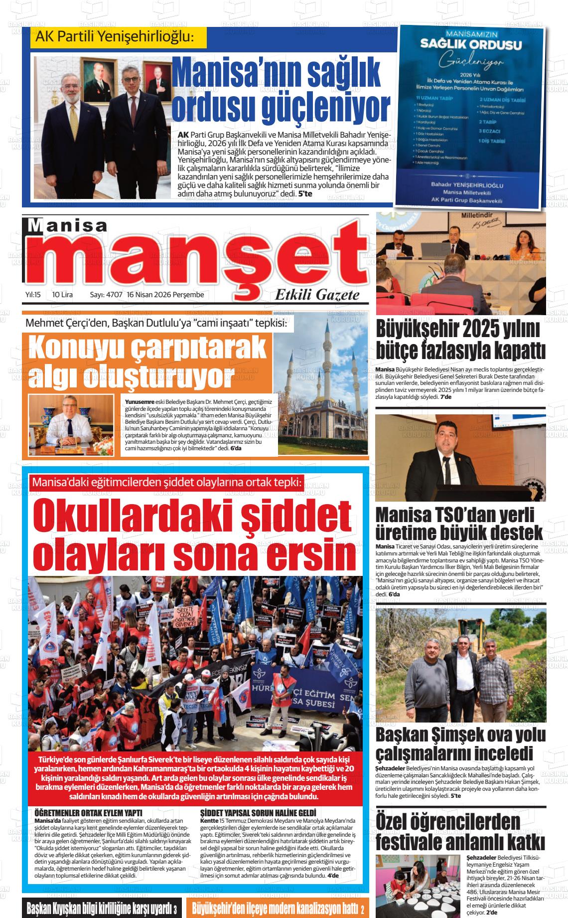 Manisa Manset 16.04.2026