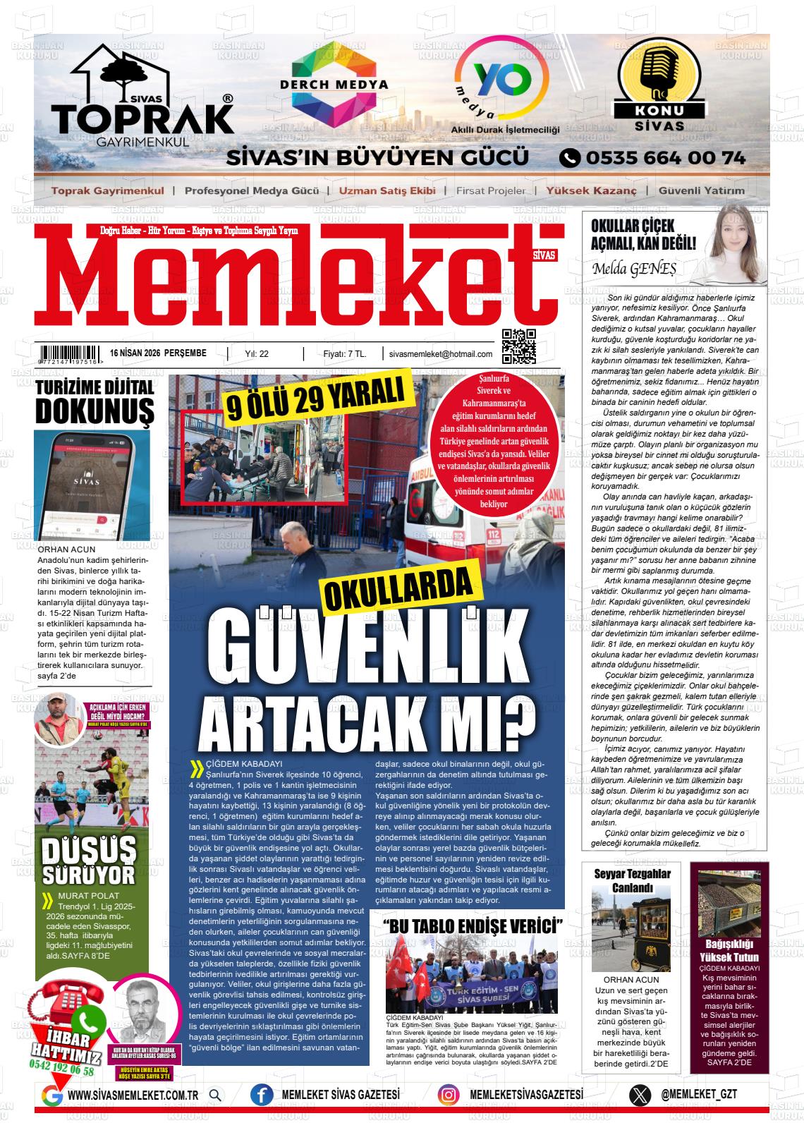 Sivas Memleket 16.04.2026