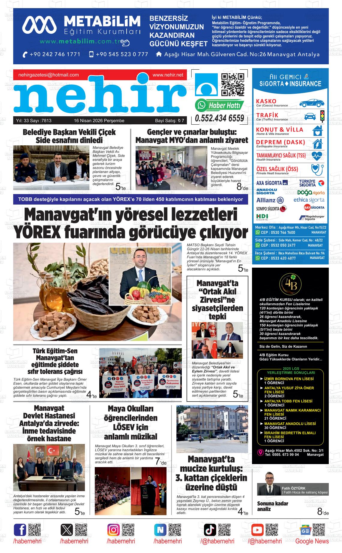 Antalya Nehir 16.04.2026