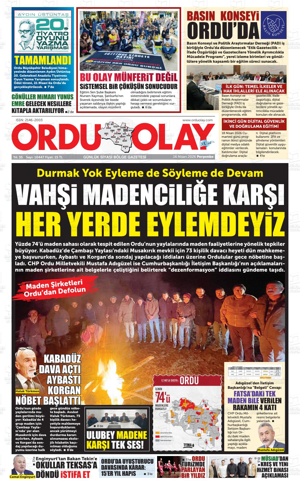 Ordu Olay 16.04.2026