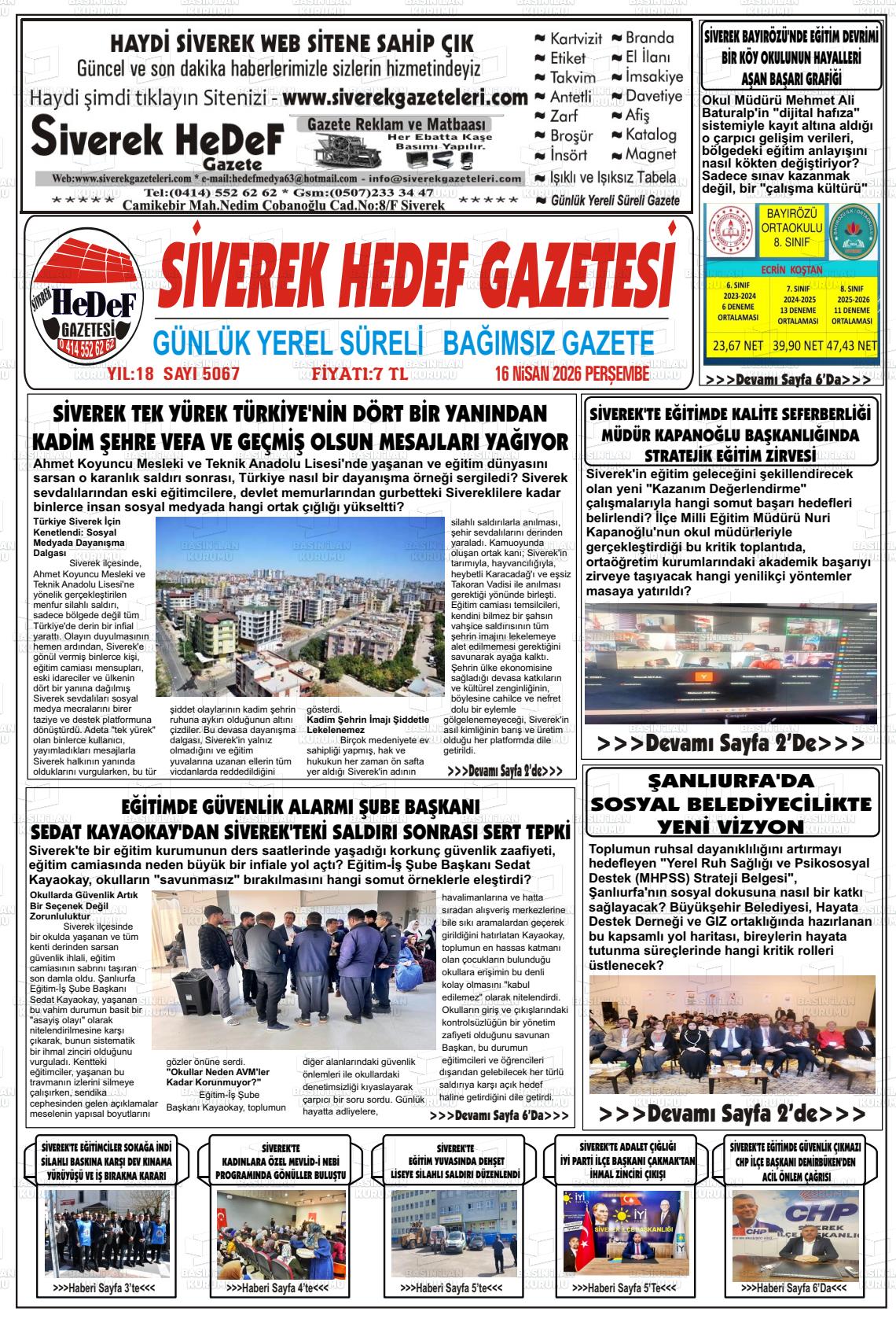 Sanliurfa Siverekhedef 16.04.2026