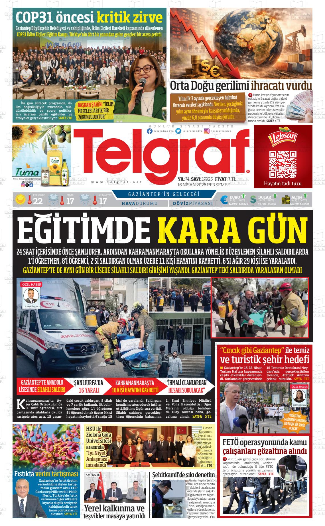 Gaziantep Telgraf 16.04.2026