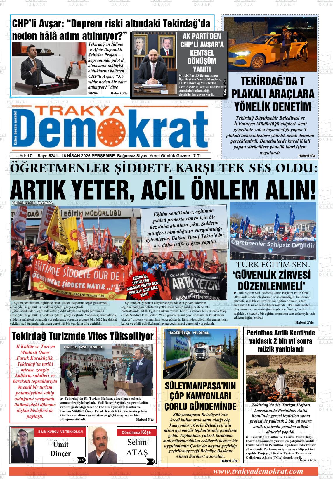 Tekirdag Trakyademokrat 16.04.2026