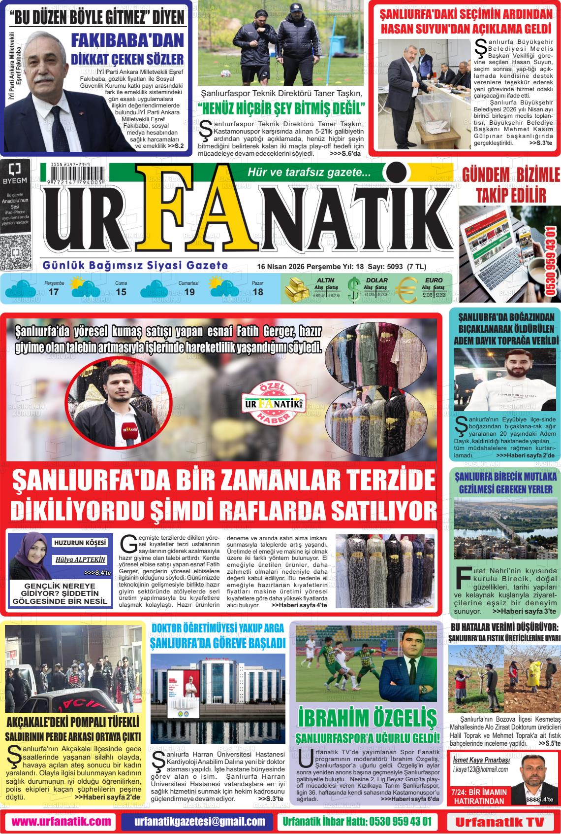 Sanliurfa Urfanatik 16.04.2026