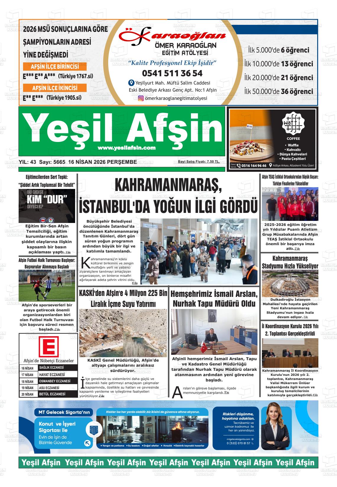 Kahramanmaras Yesilafsin 16.04.2026