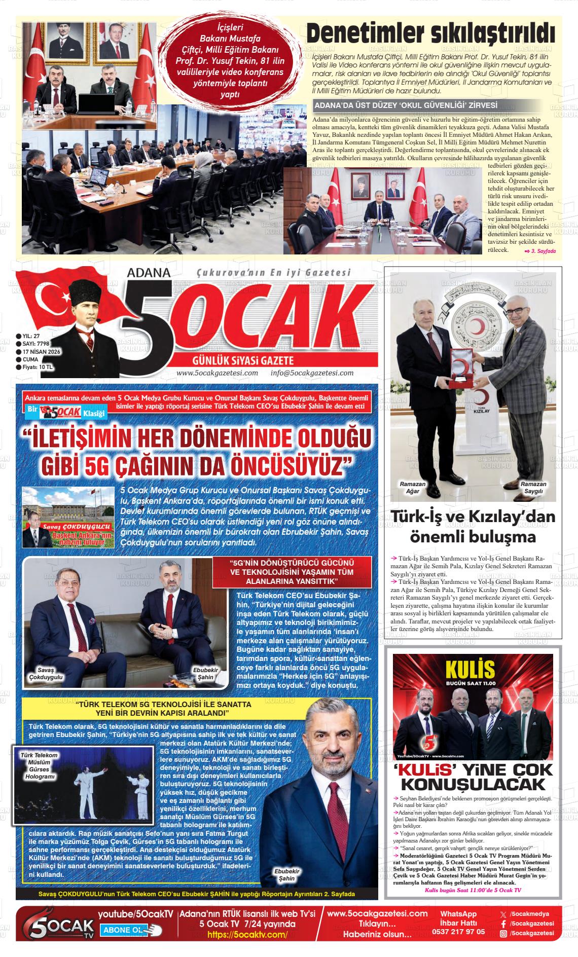 Adana 5 Ocak 17.04.2026