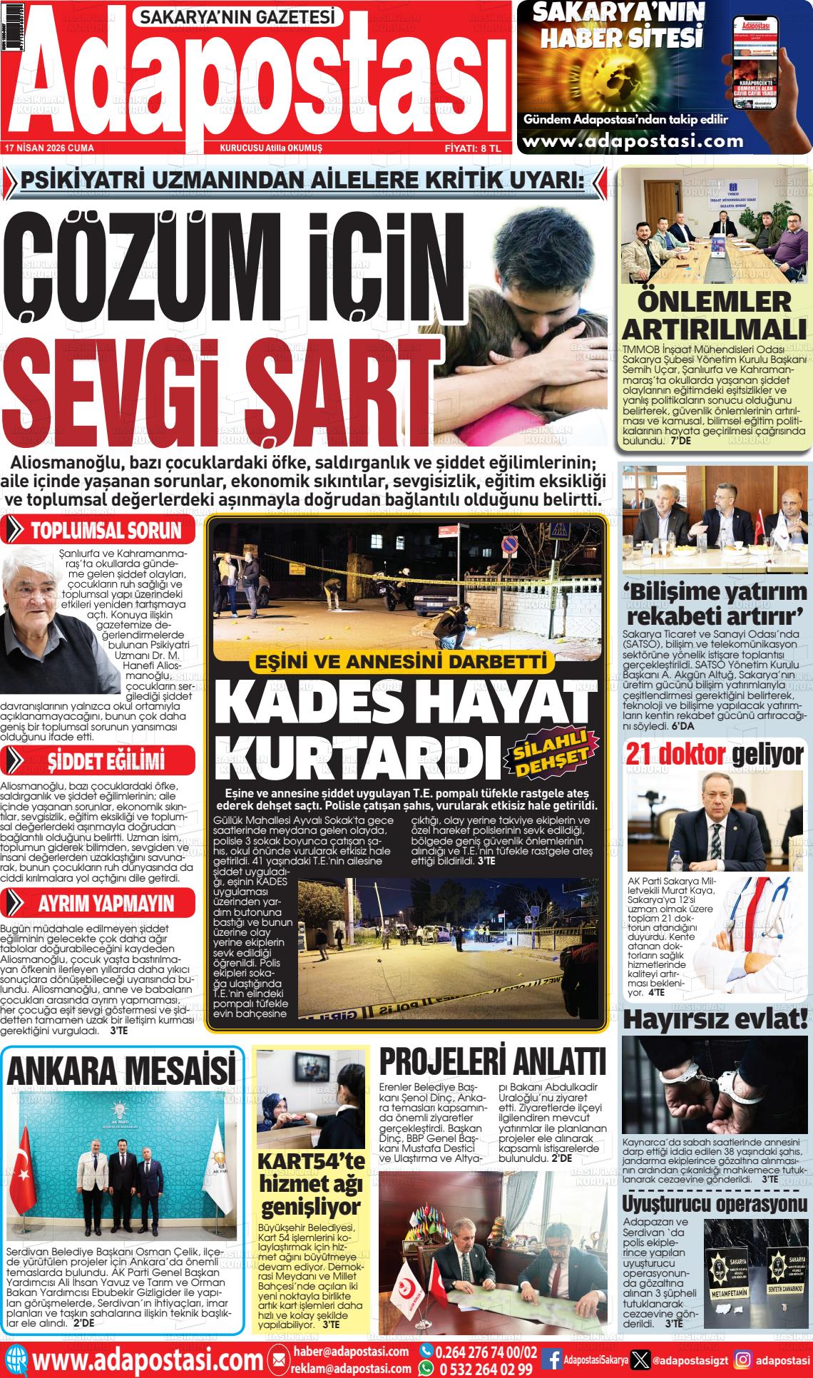 Sakarya Adapostasi 17.04.2026