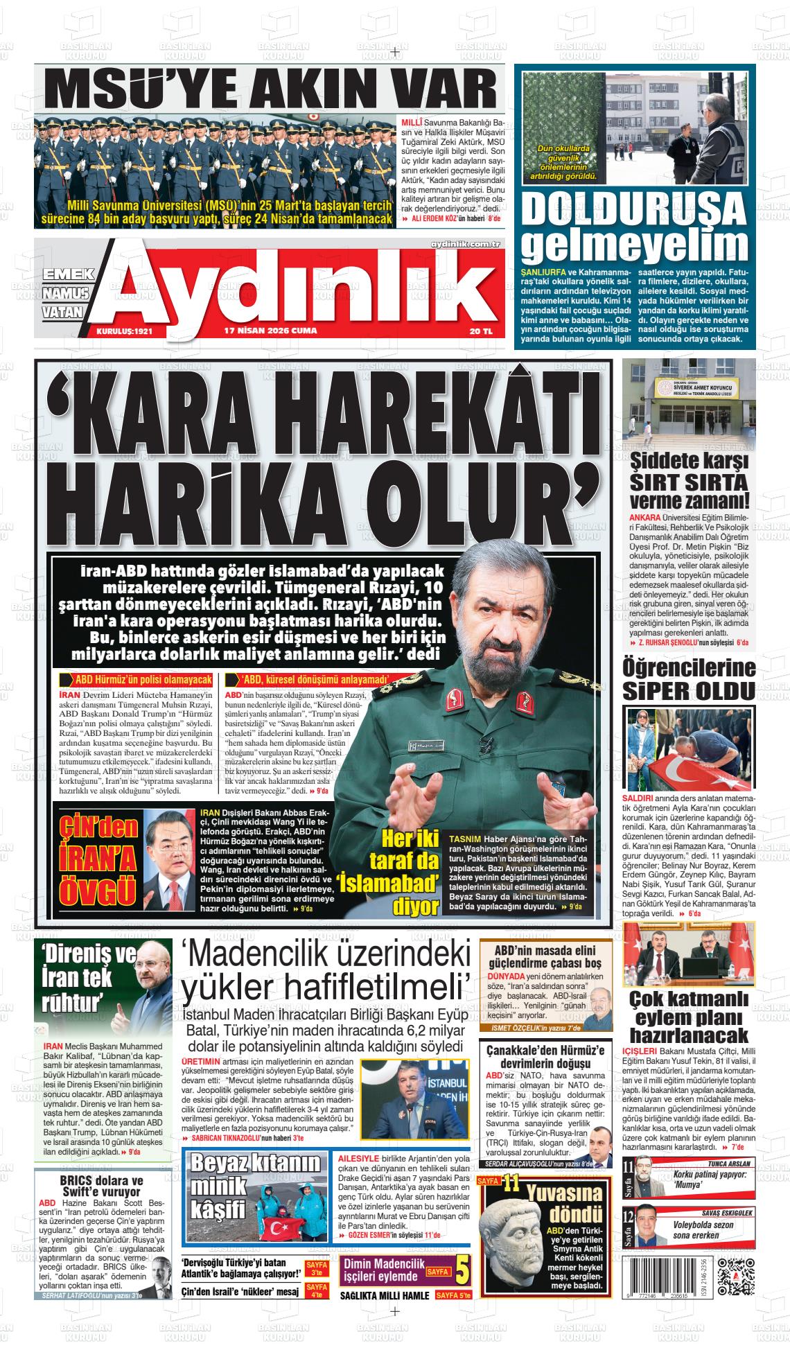 Istanbul Aydinlikvatanemeknamus 17.04.2026