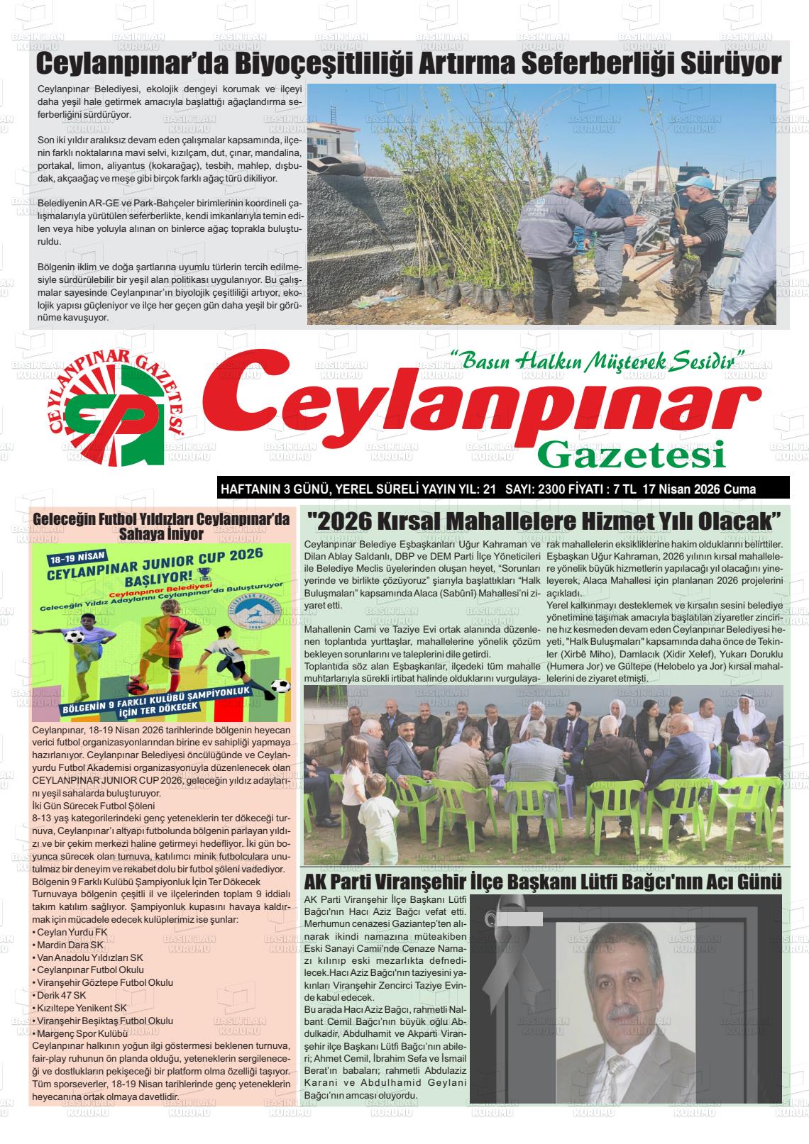 Sanliurfa Ceylanpinar 17.04.2026