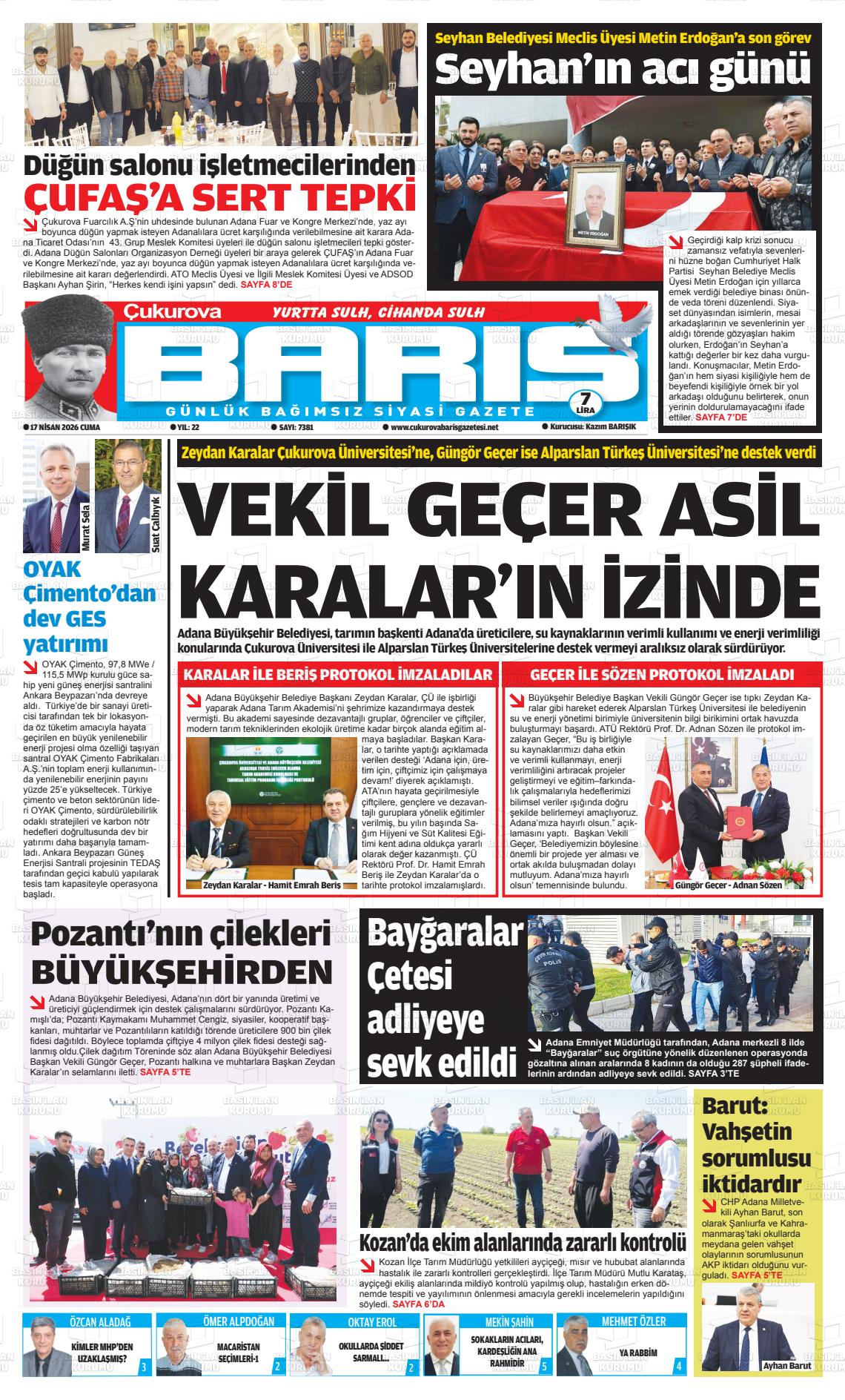 Adana Cukurovabaris 17.04.2026