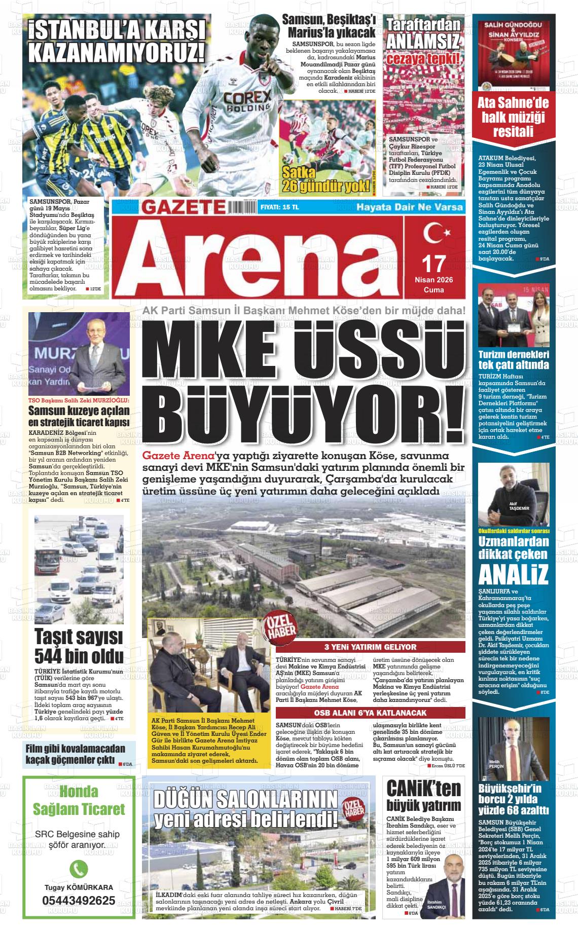 Samsun Gazetearena 17.04.2026