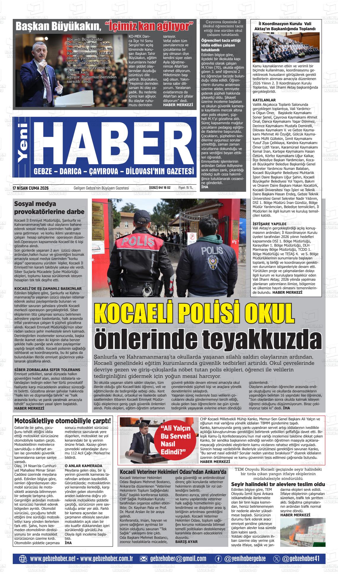 Kocaeli Gebzehaber 17.04.2026