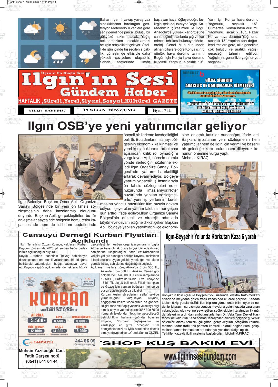 Konya Ilgininsesi 17.04.2026