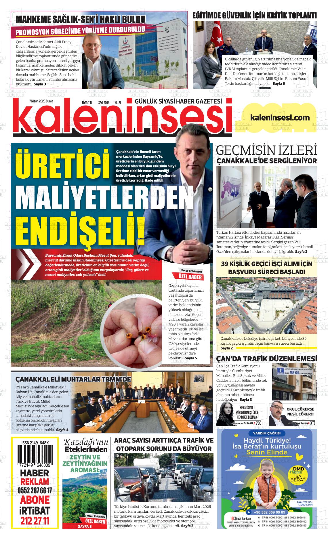 Canakkale Kaleninsesi 17.04.2026