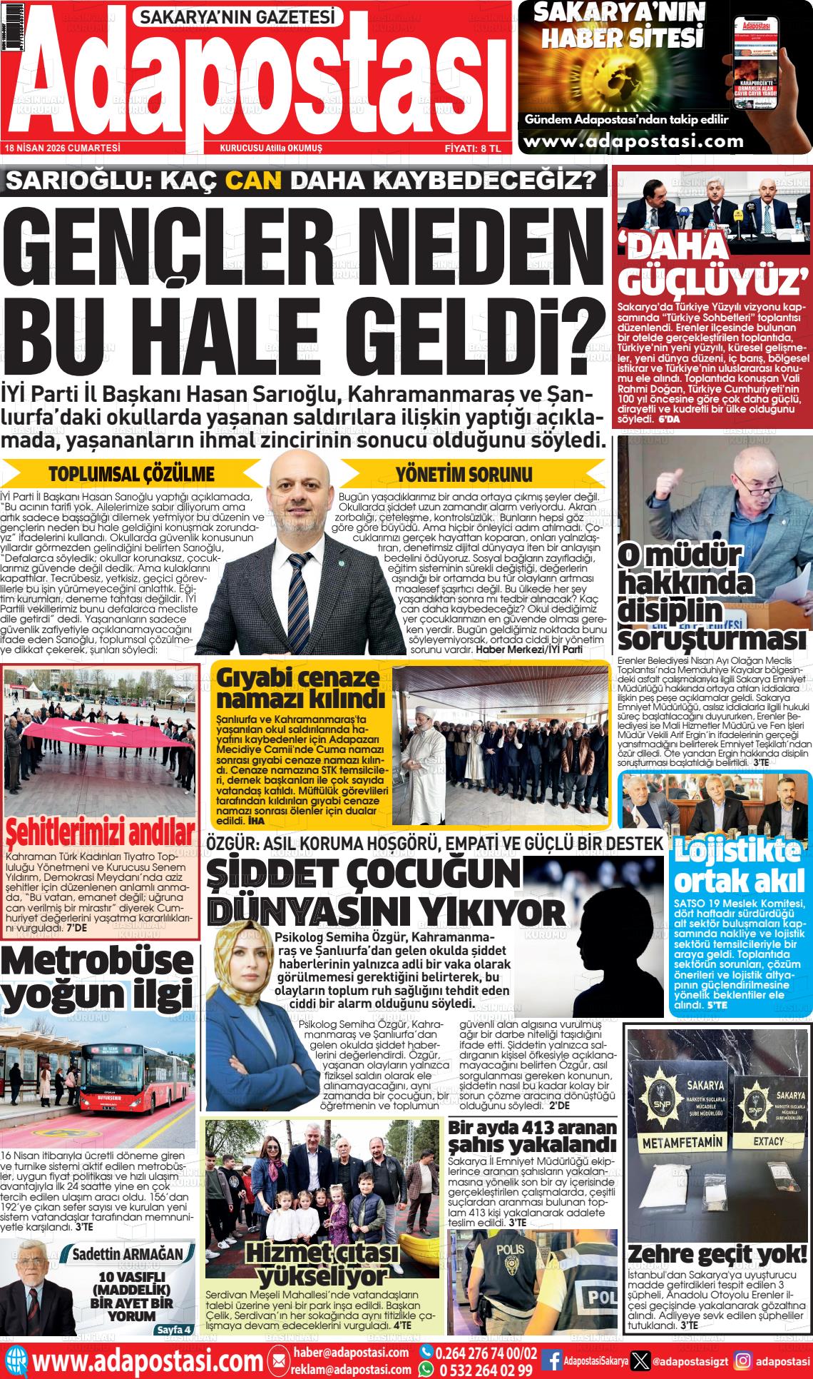 Sakarya Adapostasi 18.04.2026