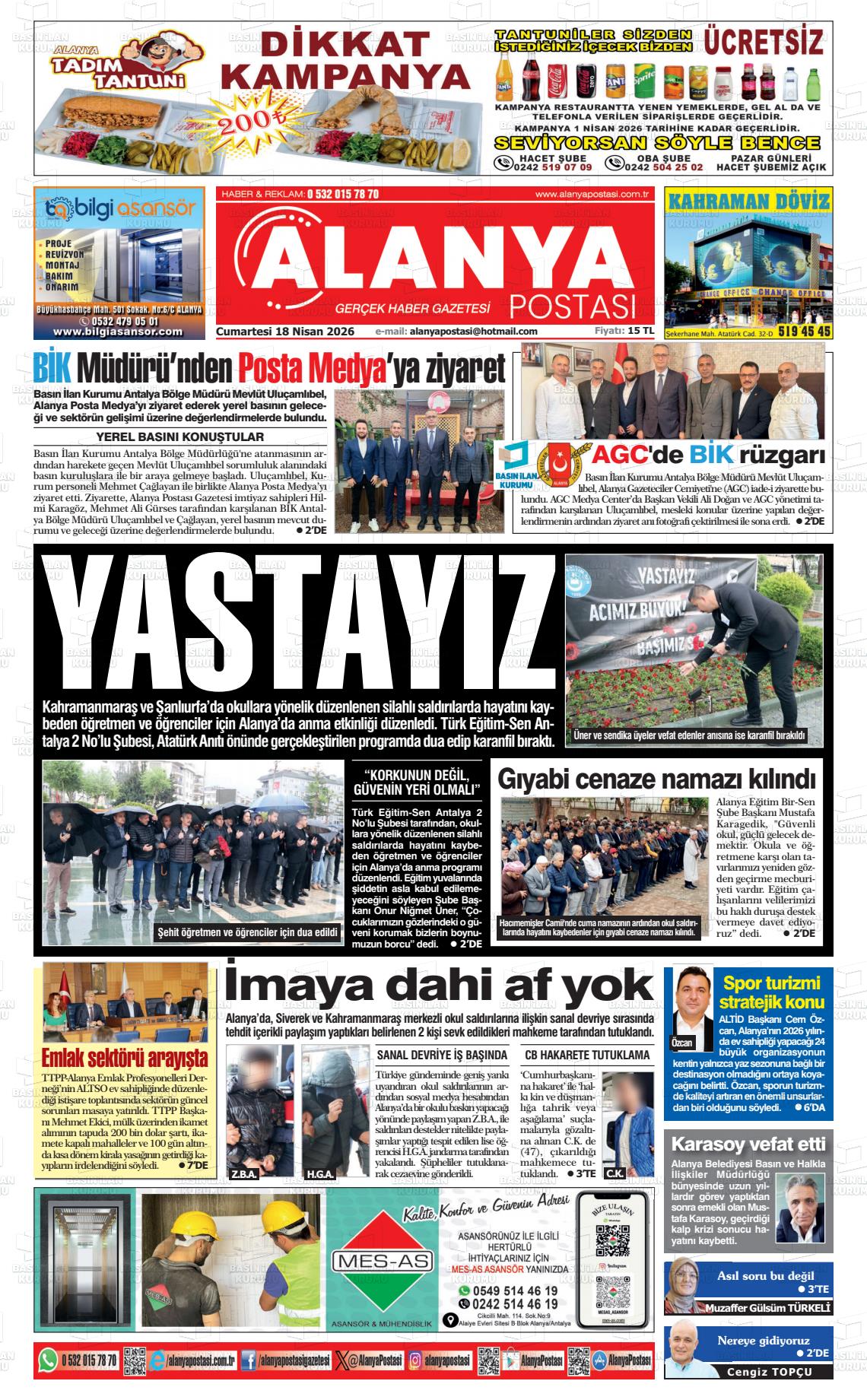 Antalya Alanyapostasi 18.04.2026