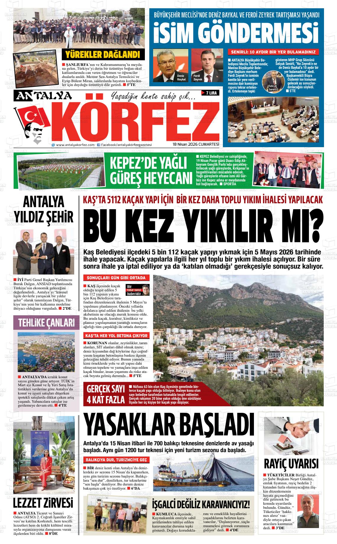 Antalya Korfez 18.04.2026