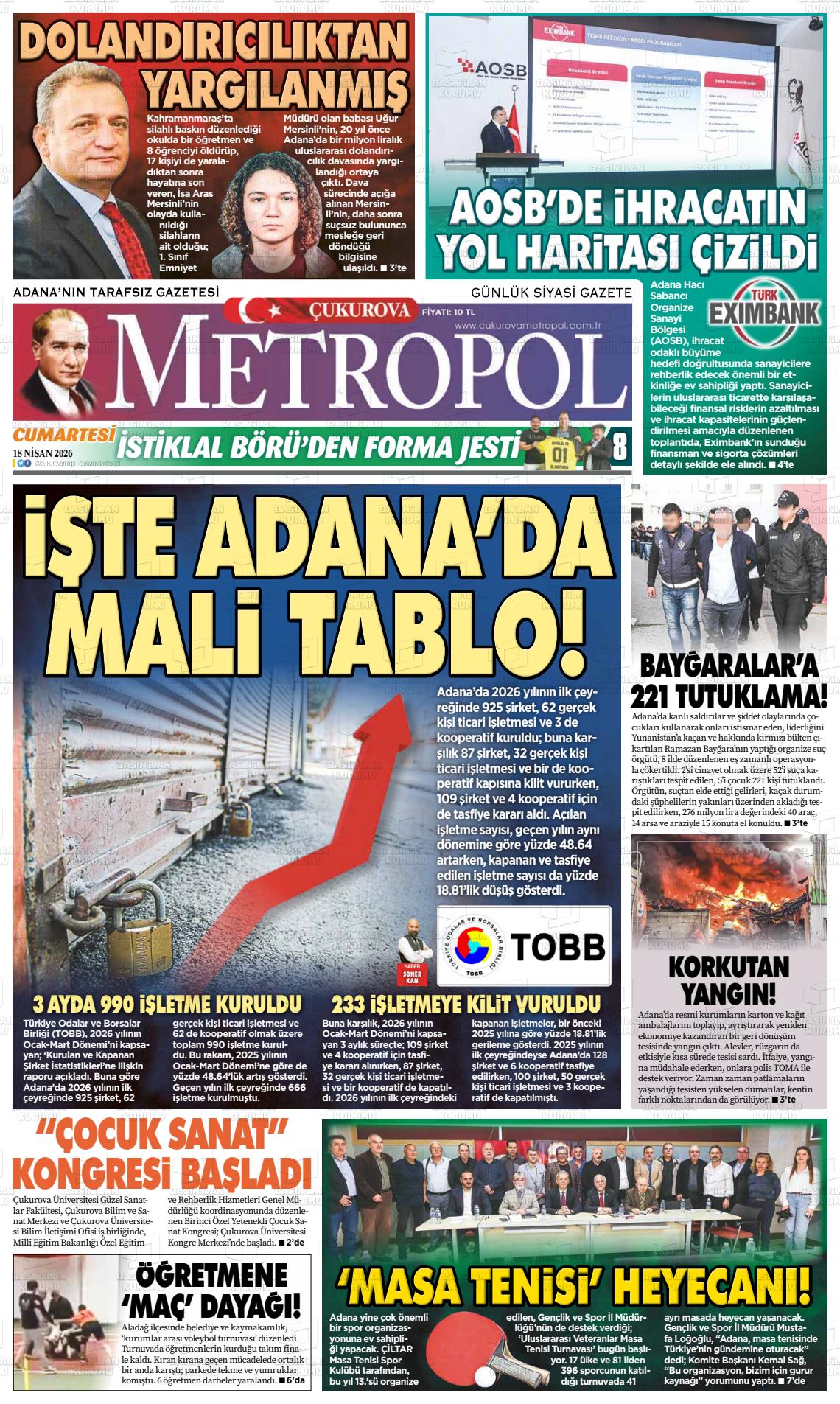 Adana Cukurovametropol 18.04.2026