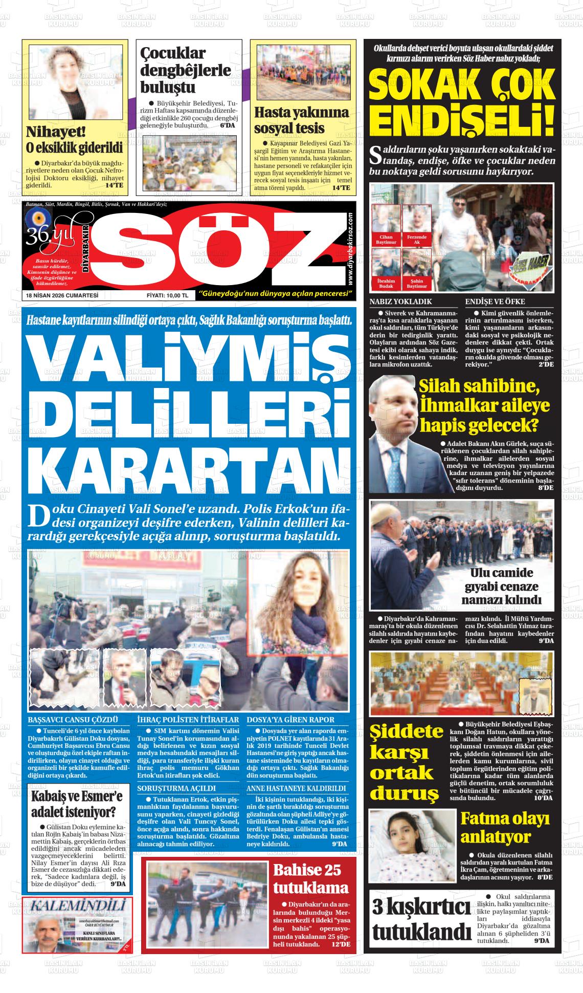 Diyarbakir Soz 18.04.2026