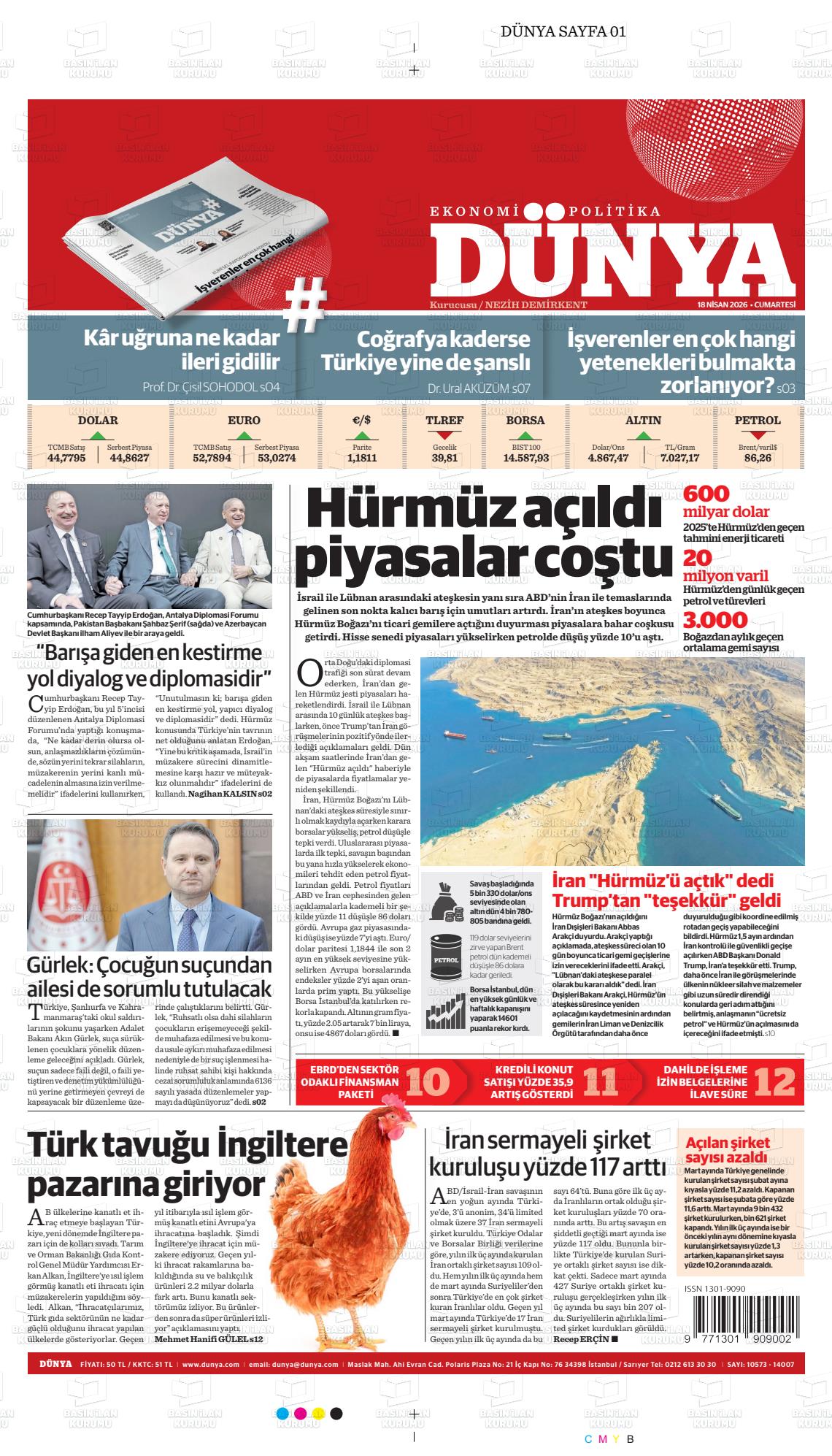 Dünya Gazetesi 18.04.2026