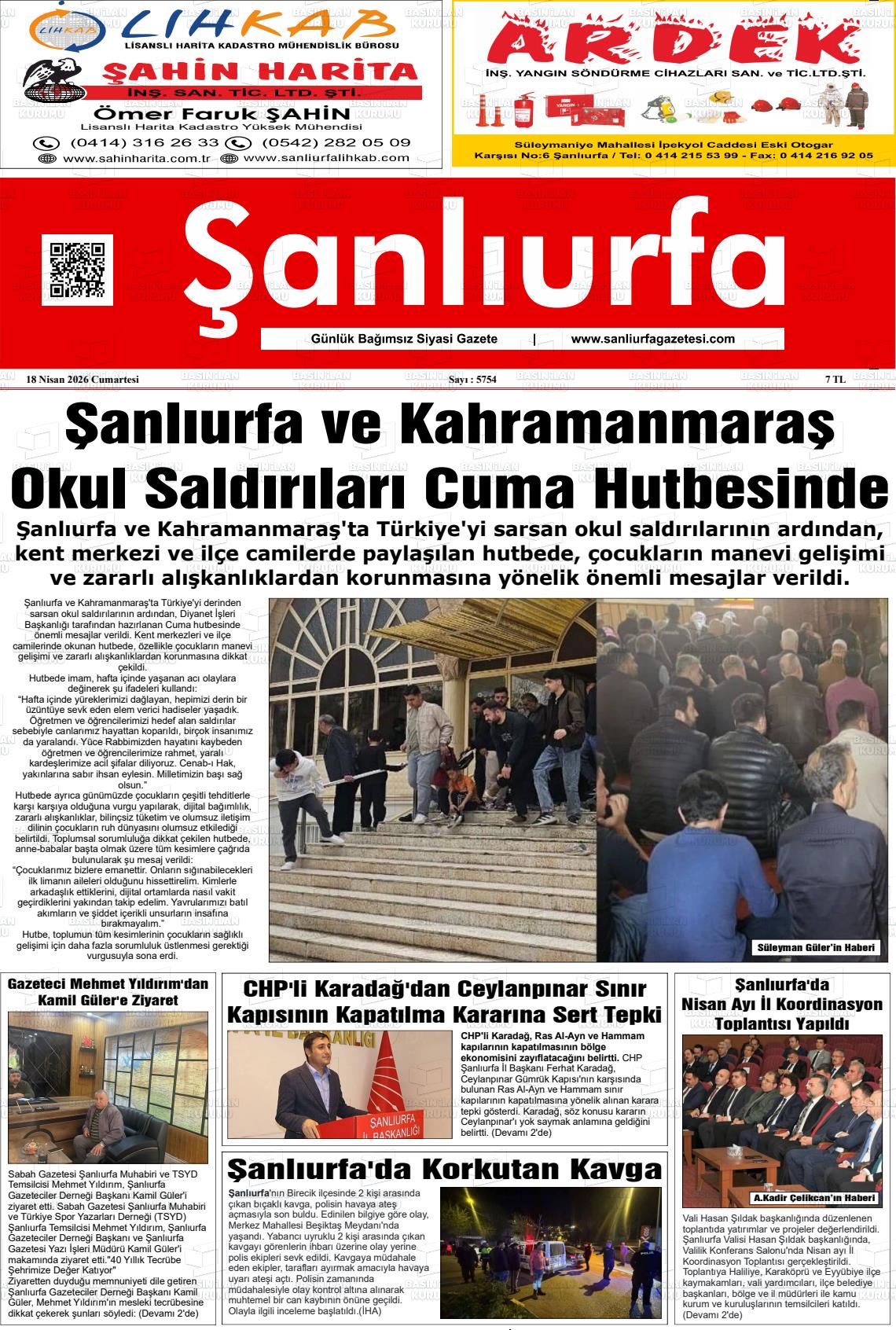 Sanliurfa Dunyadaveturkiyede 18.04.2026