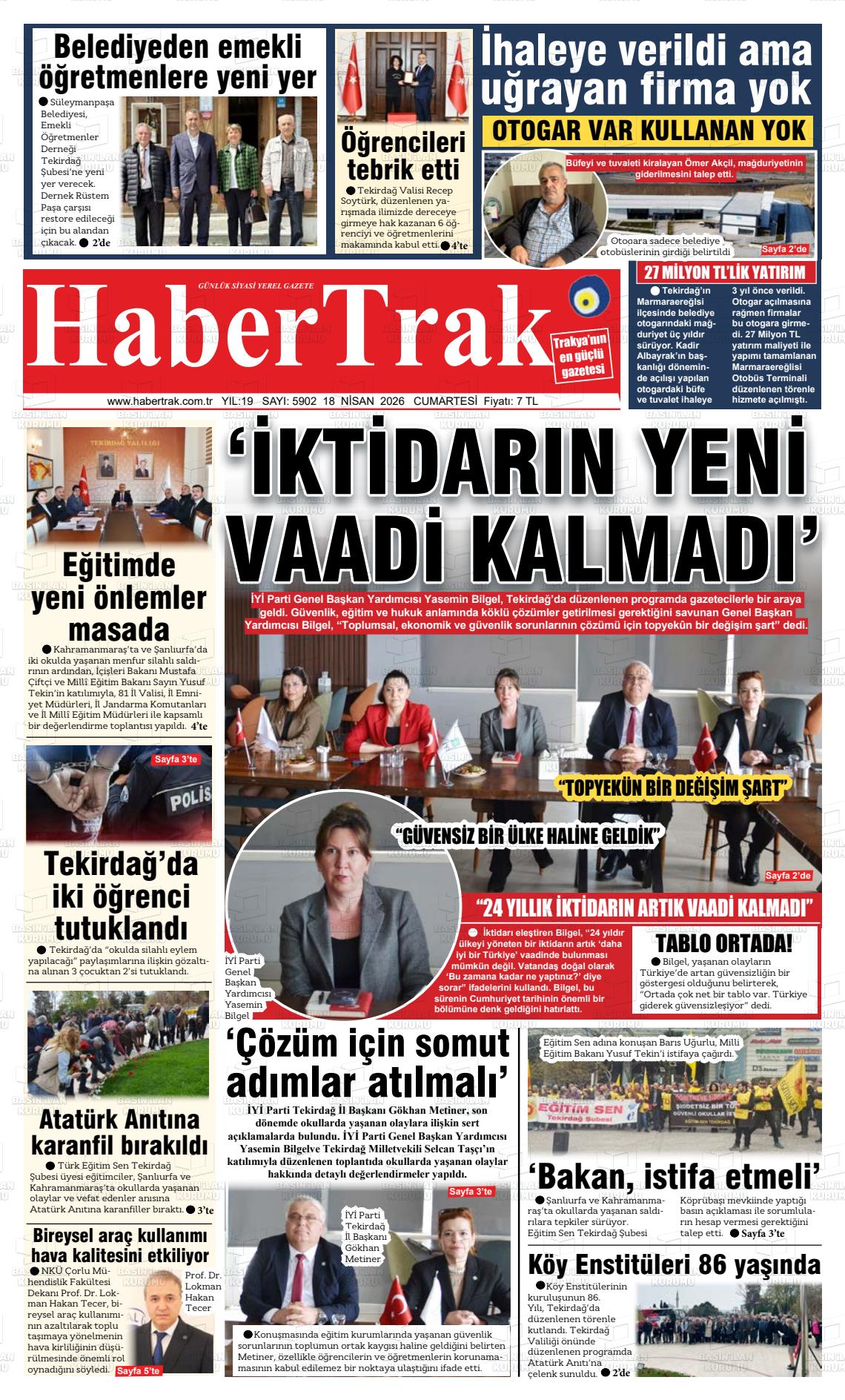 Tekirdag Habertrak 18.04.2026