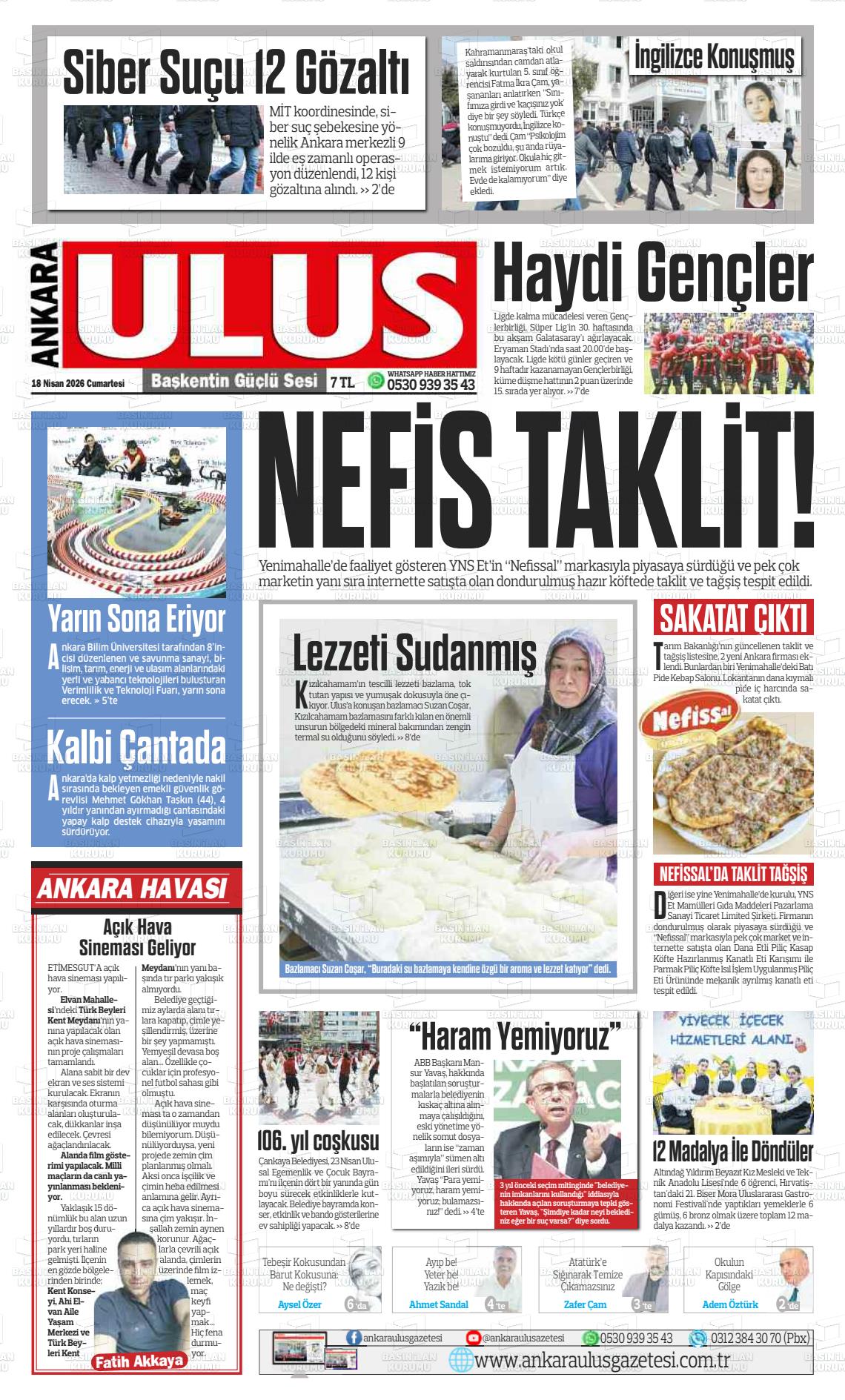 Ankara Habervaktim 18.04.2026